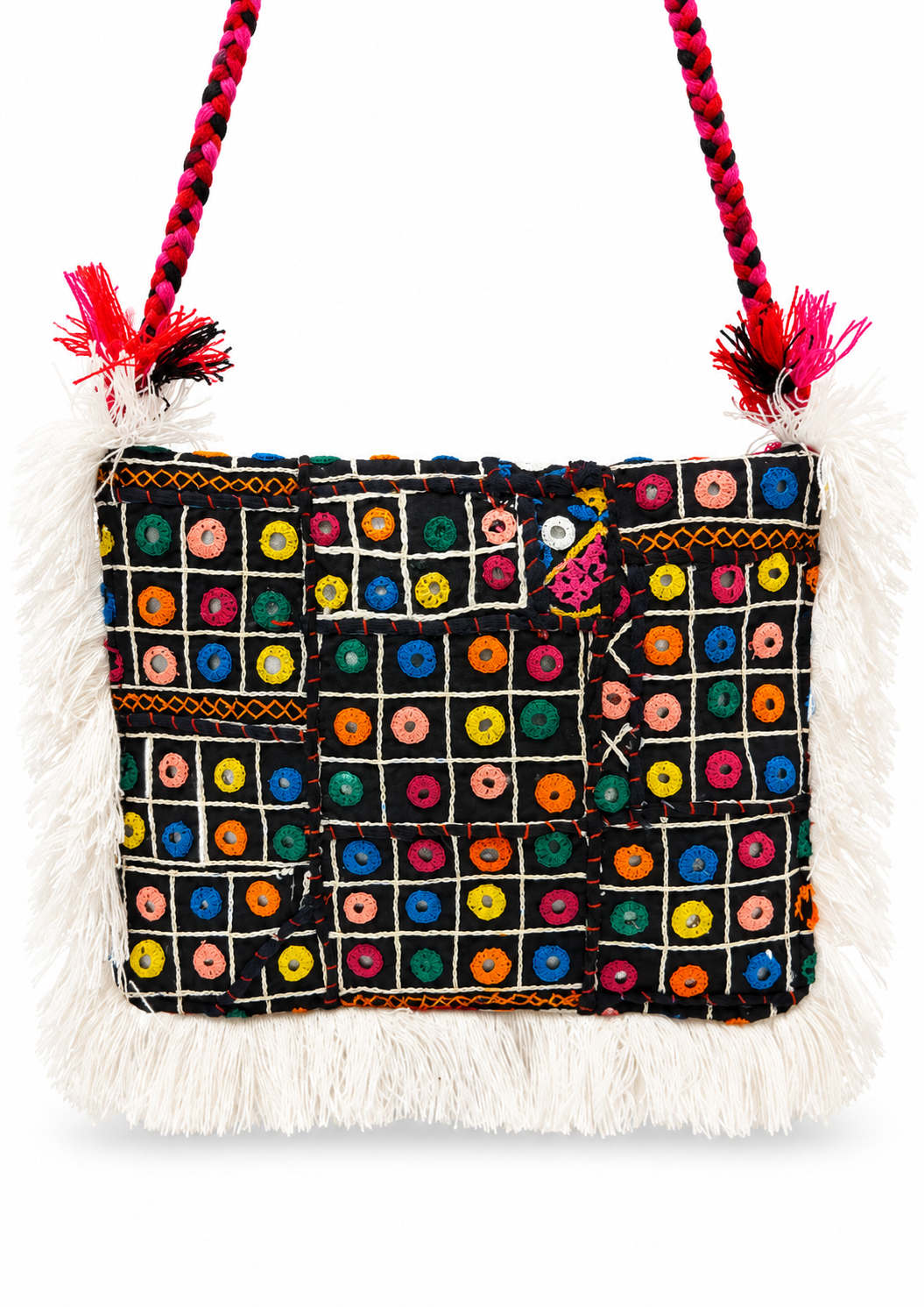Handmade Multicolor Embroidered Shoulder Bag | Rosalie