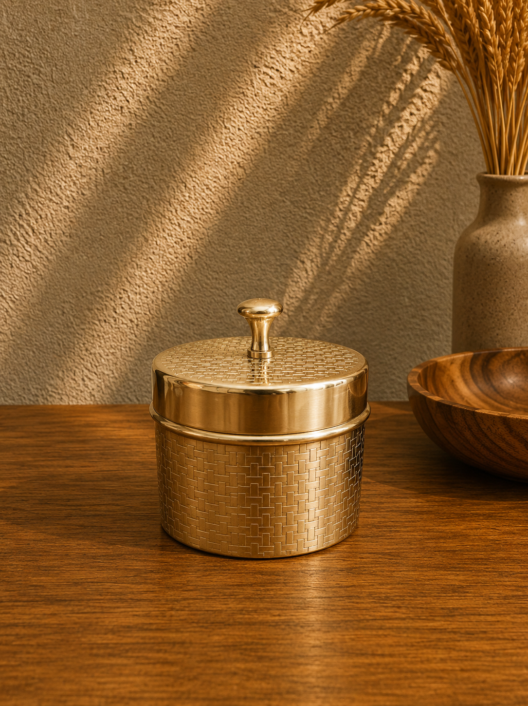 Brass Small Storage Box with Lid – Decorative Multipurpose Organizer