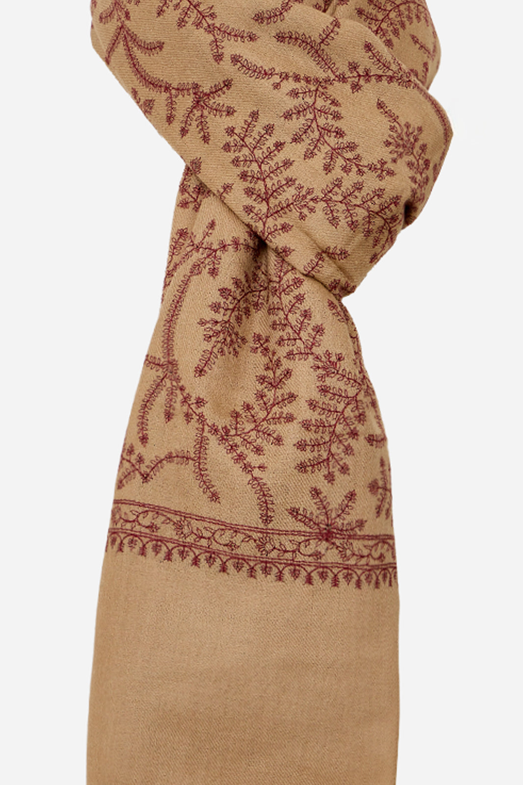 Black Fine Wool Shawl with Traditional Machine Embroidery & Heritage Elegance | Krios