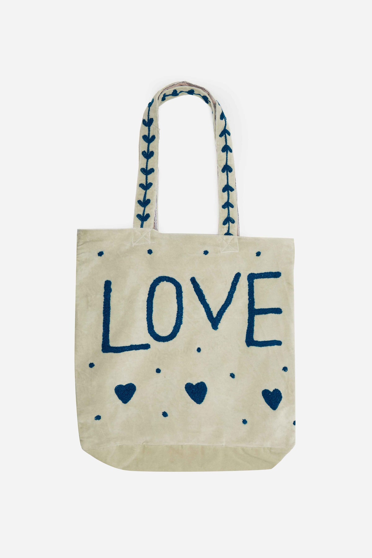 Embroidered Velvet Tote Bag with Cotton Lining & Bold Artisanal Detailing | Caleia