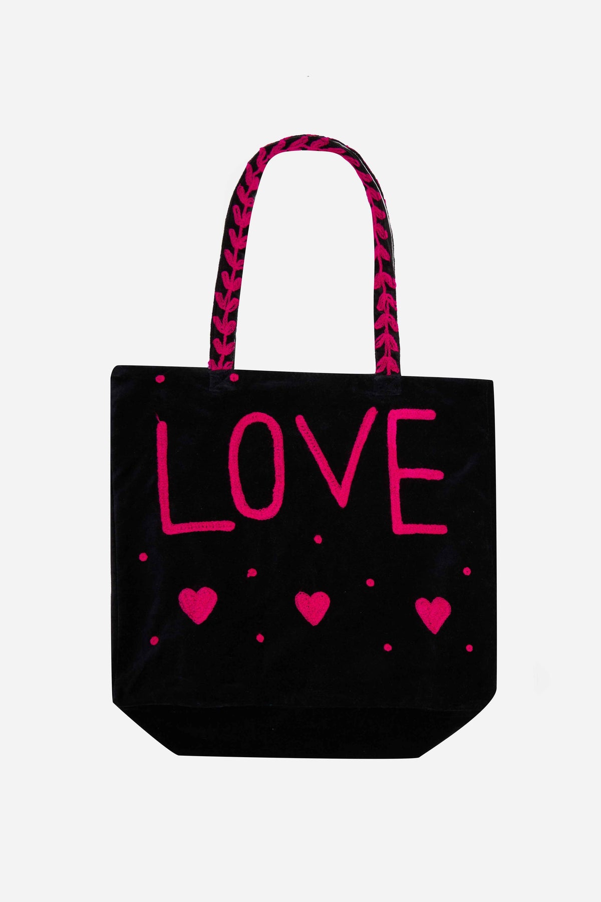 Embroidered Velvet Tote Bag with Cotton Lining & Bold Artisanal Detailing | Amorie