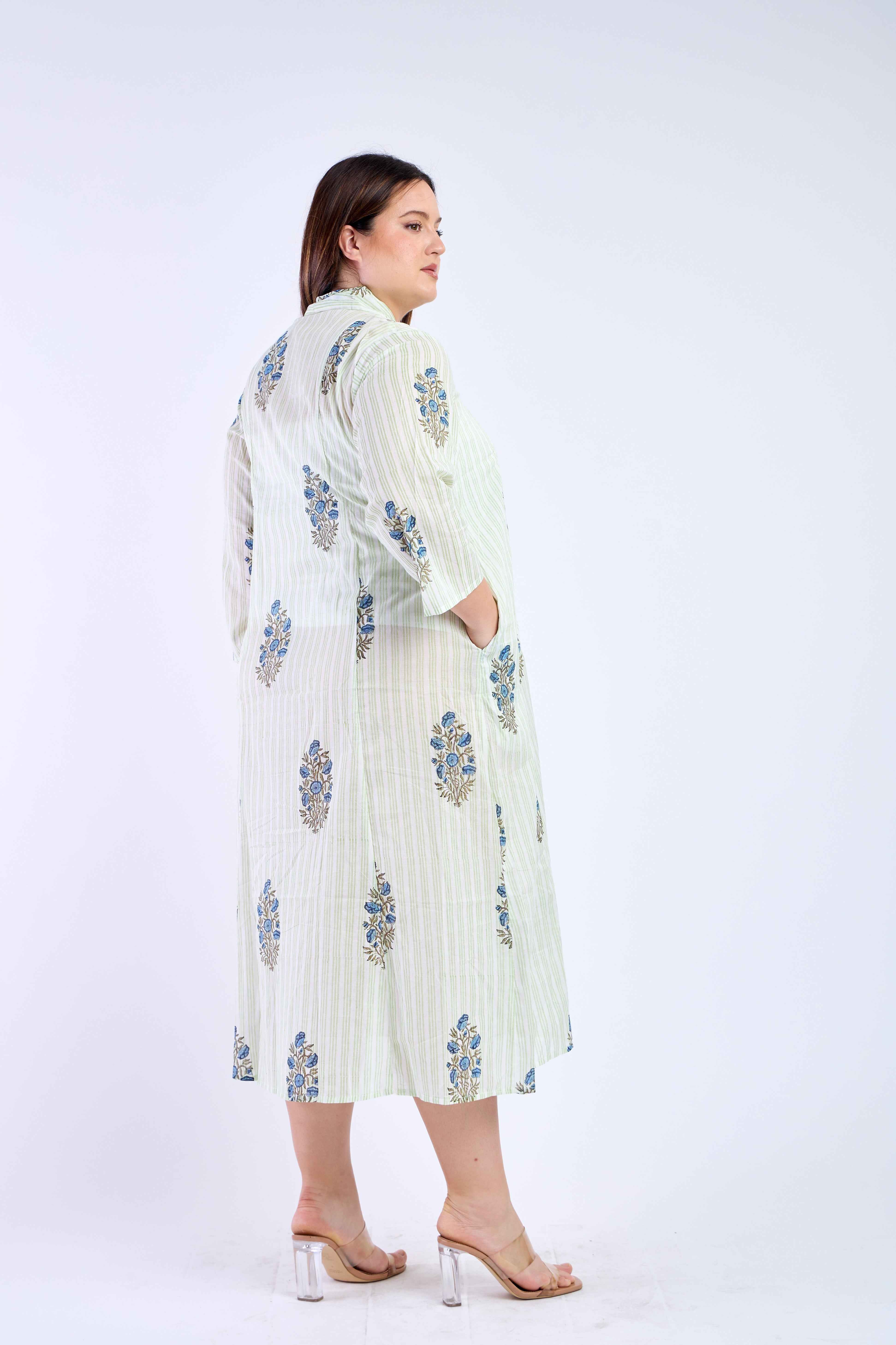 White Floral Beach Cover Up