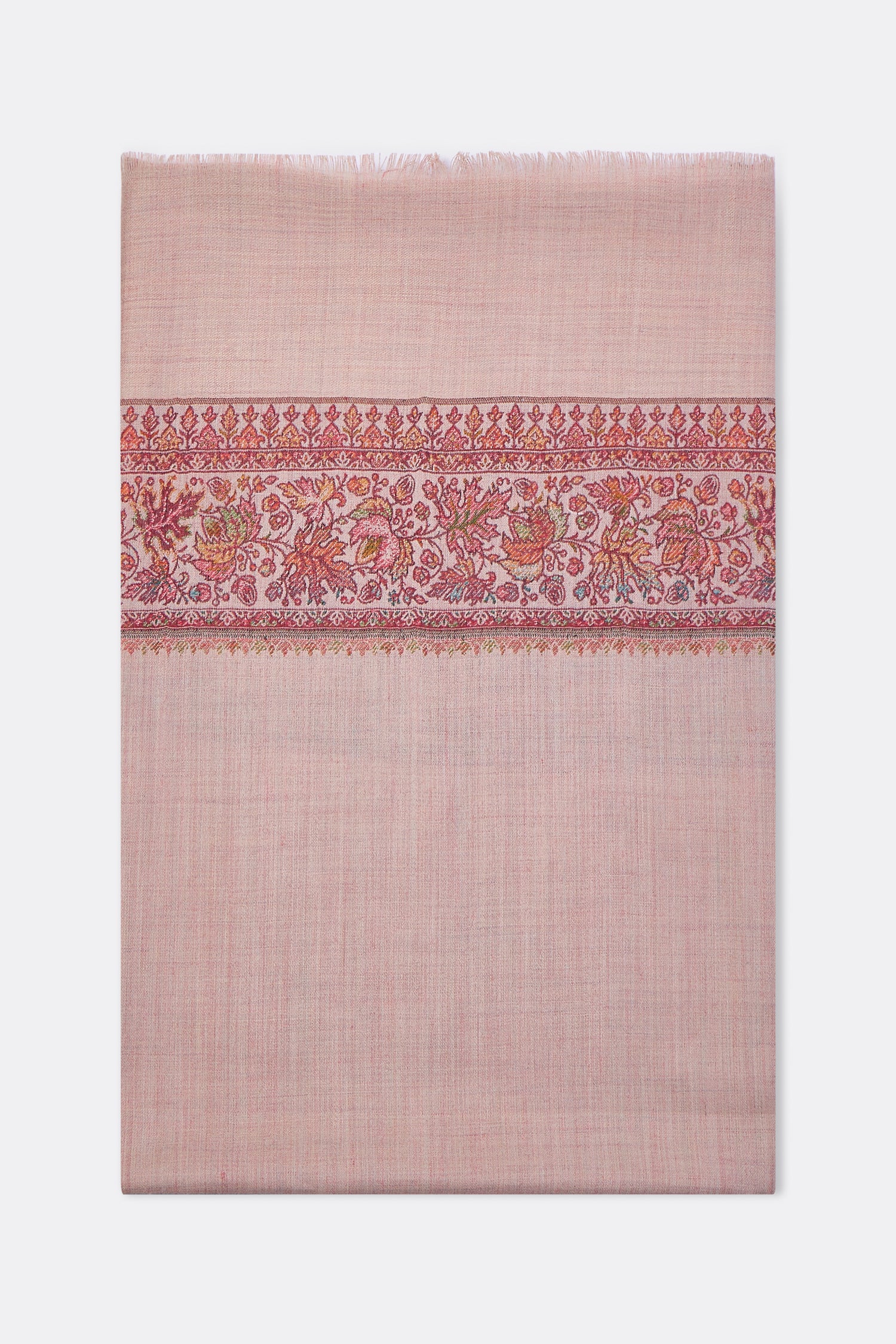 Fine Wool Shawl, Kashmiri Border Embroidery