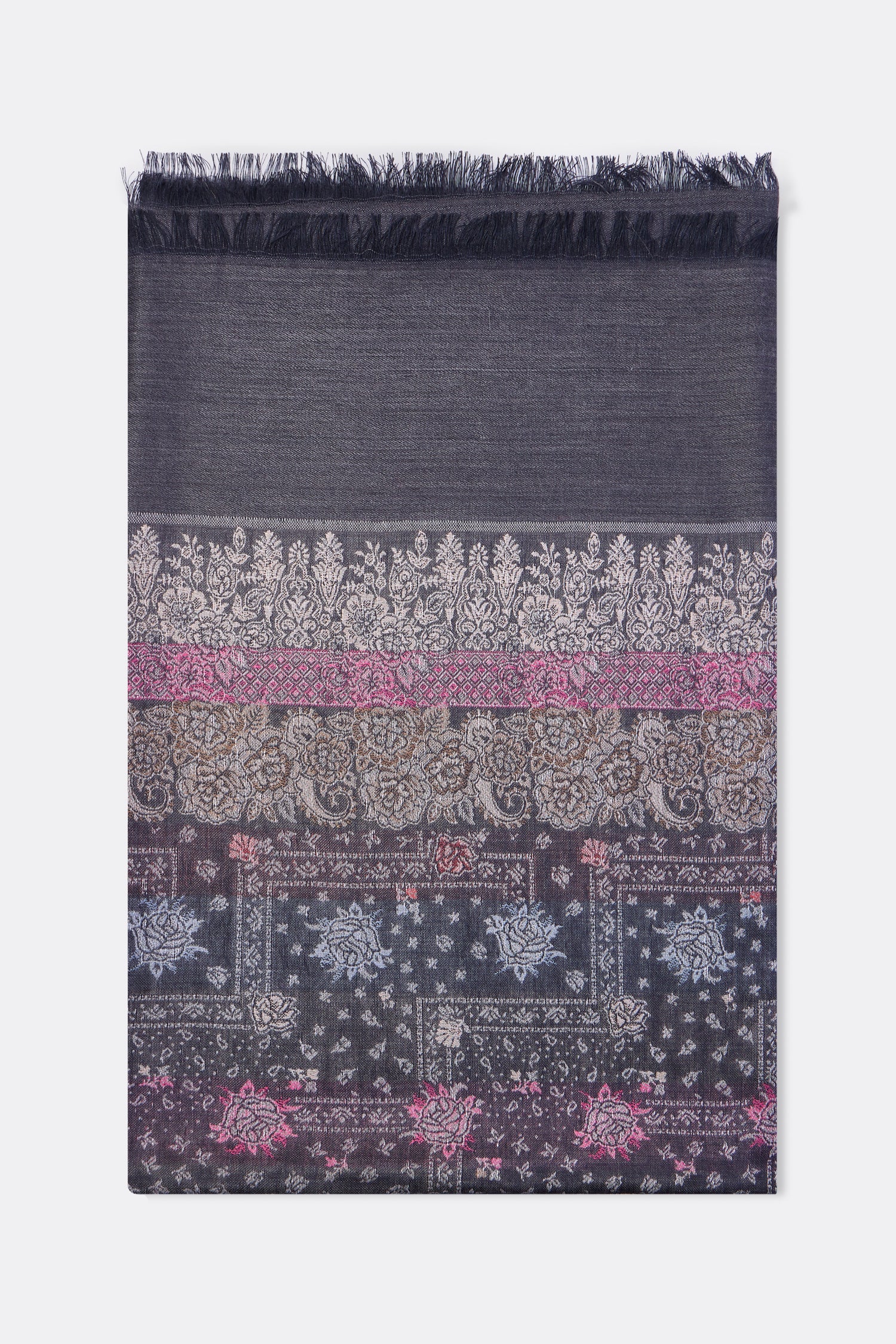 Fine Wool Shawl, Kashmiri All Over Embroidery