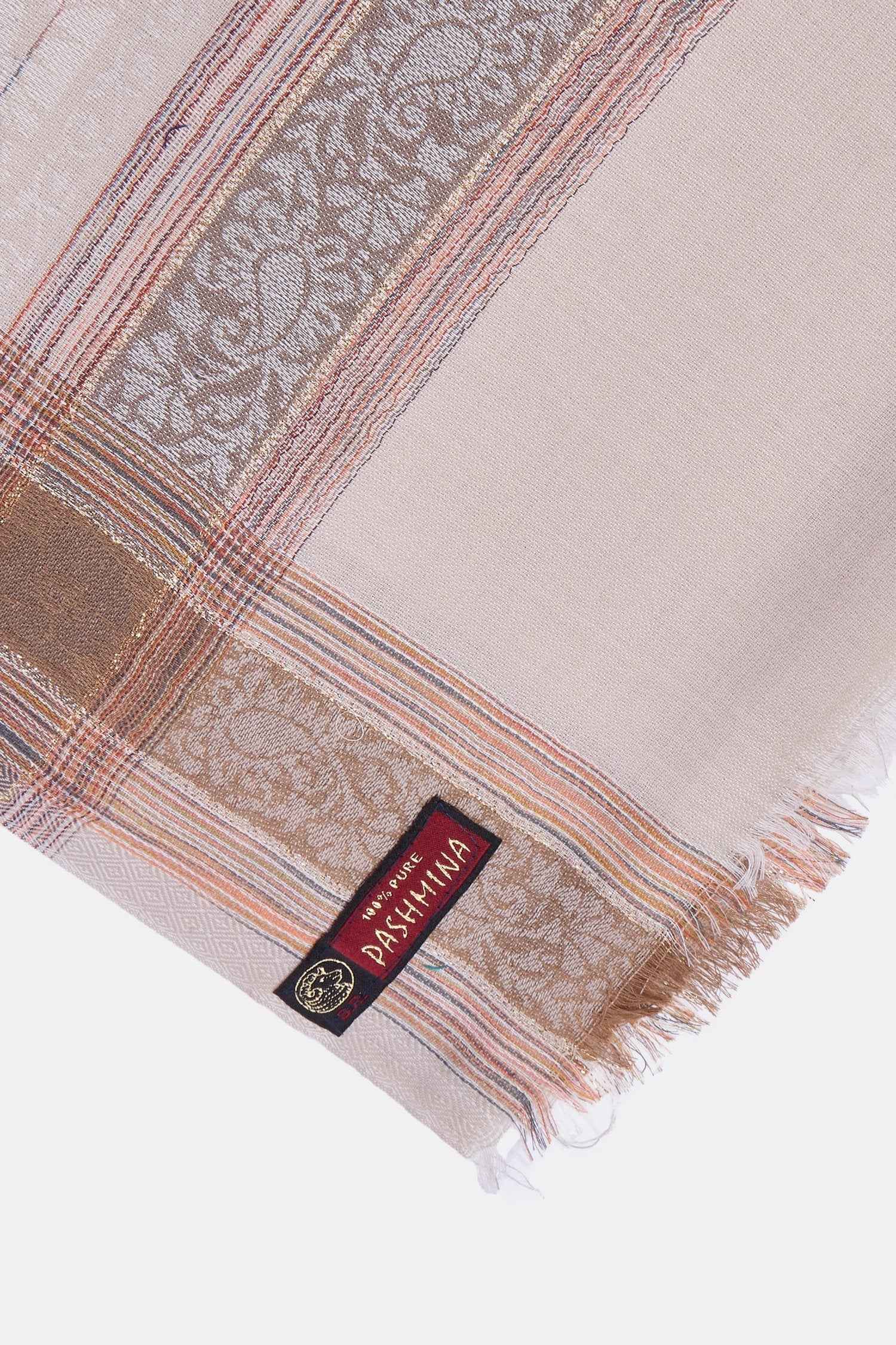 Fine Wool striper Pashmina Shawl