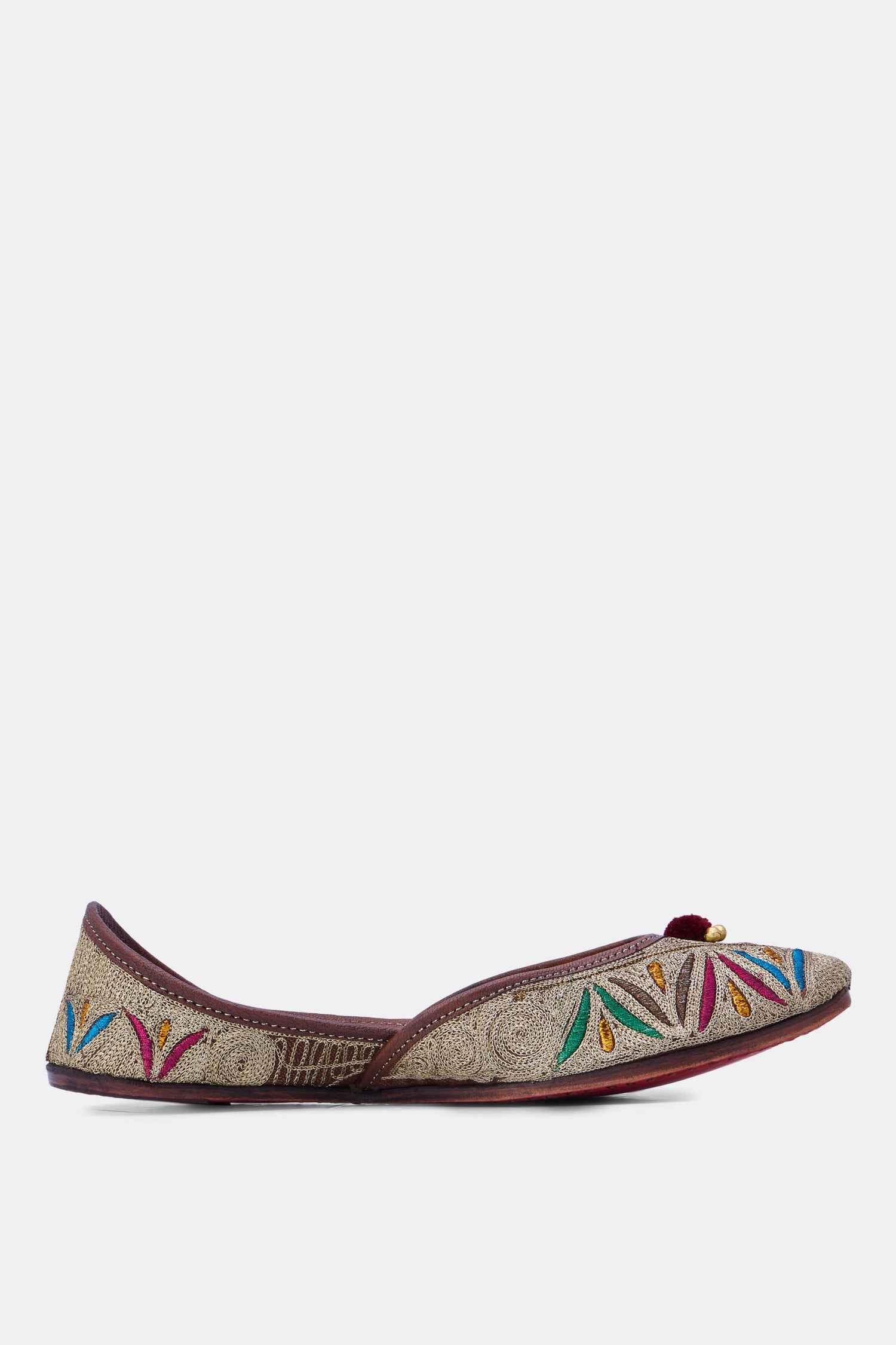 Party shoes with Gold thread embroidery