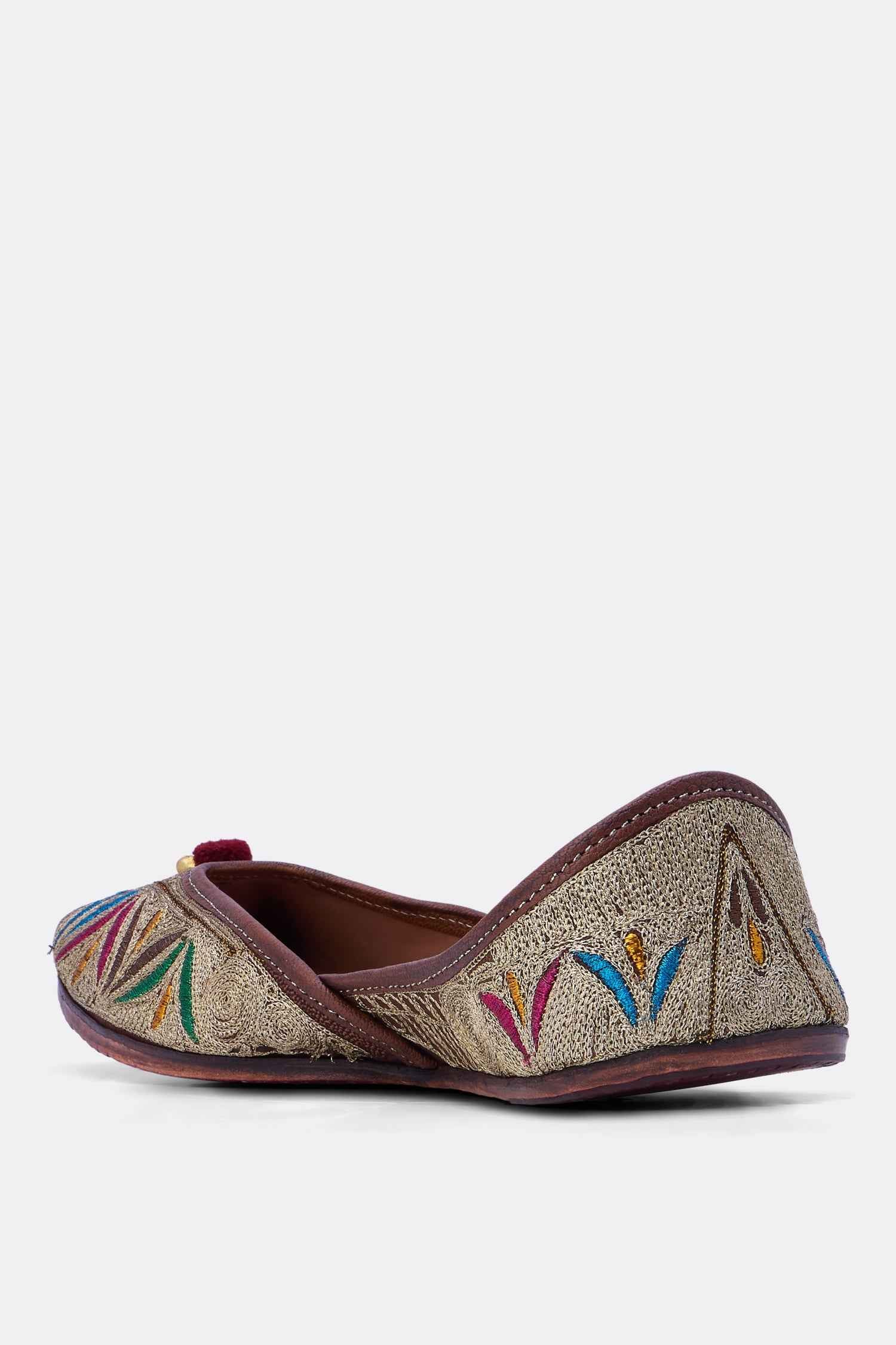 Party shoes with Gold thread embroidery