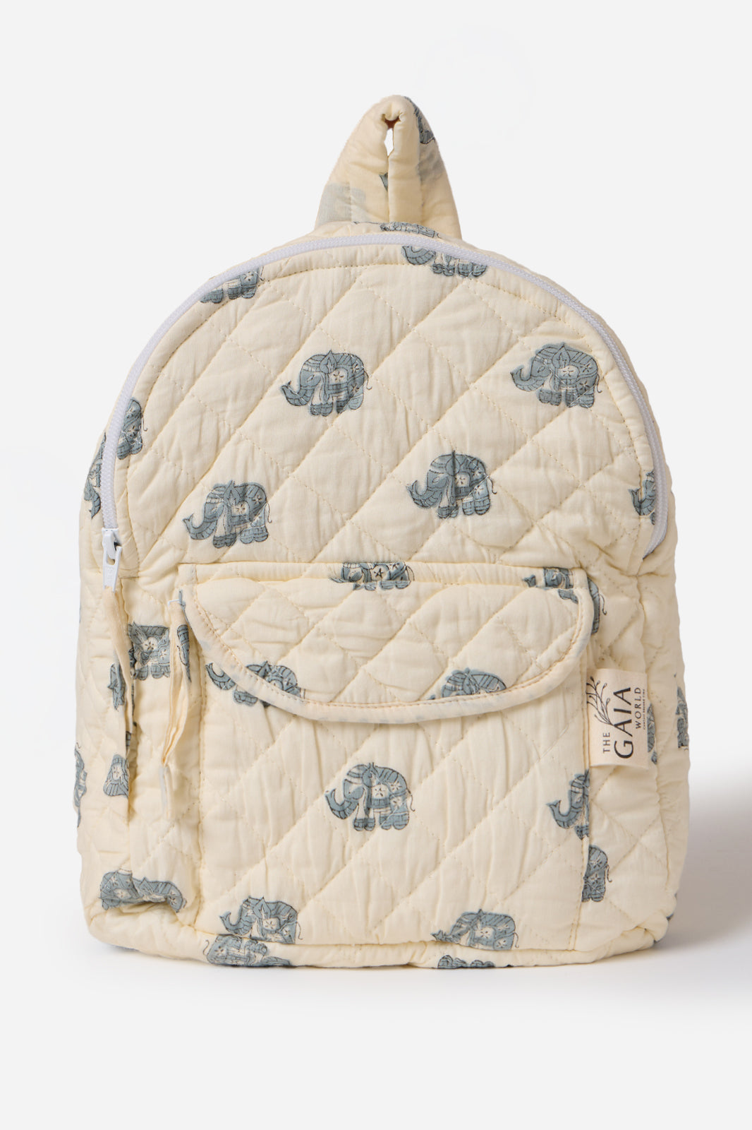 5-Piece Quilted Cotton Travel Duffle Bag, Backpack, iPad Sleeve & Pouches Set with Elephant Print | Hadiya
