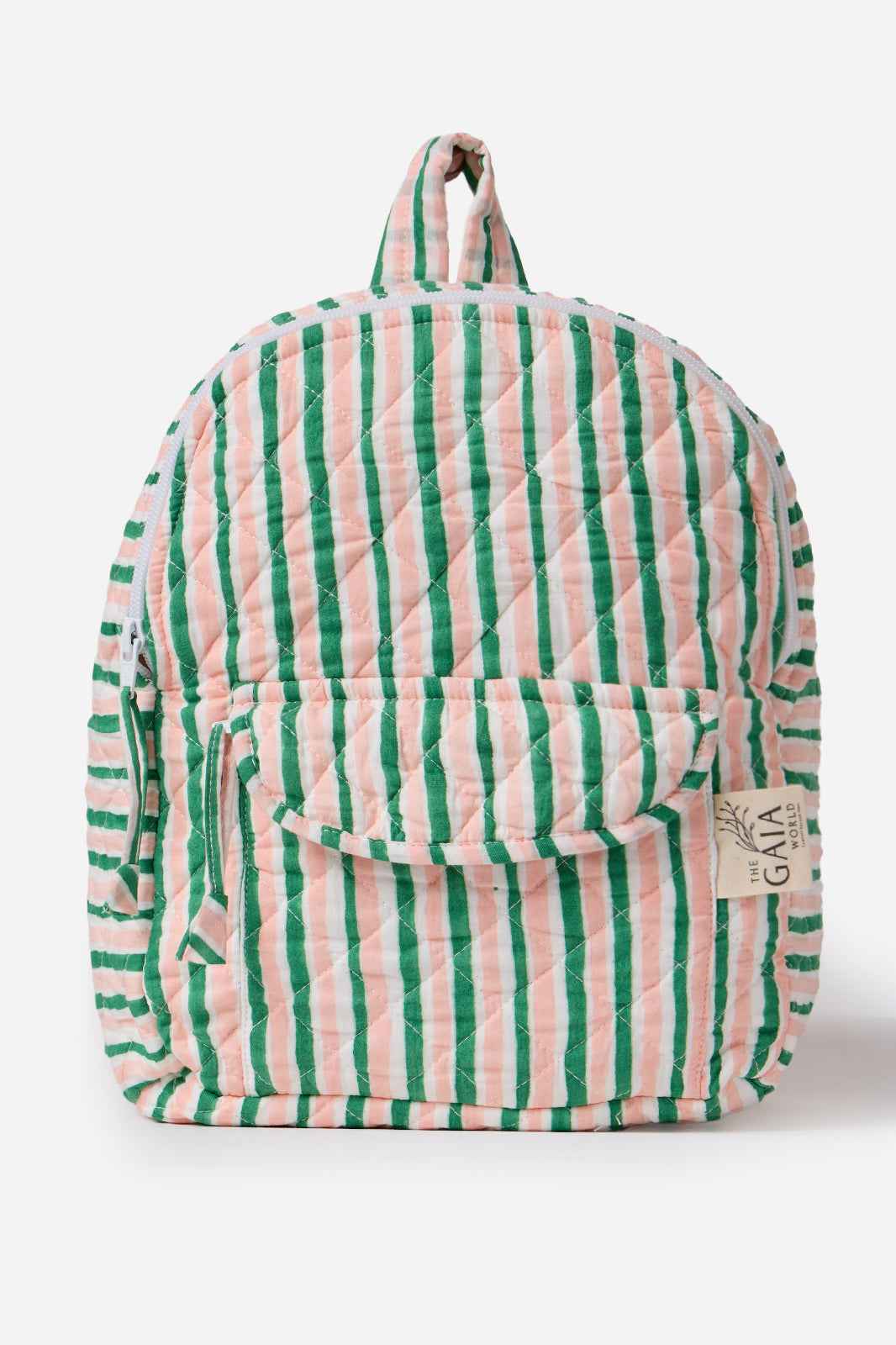 Quilted Cotton Striped Backpack for Everyday & Travel | Huda