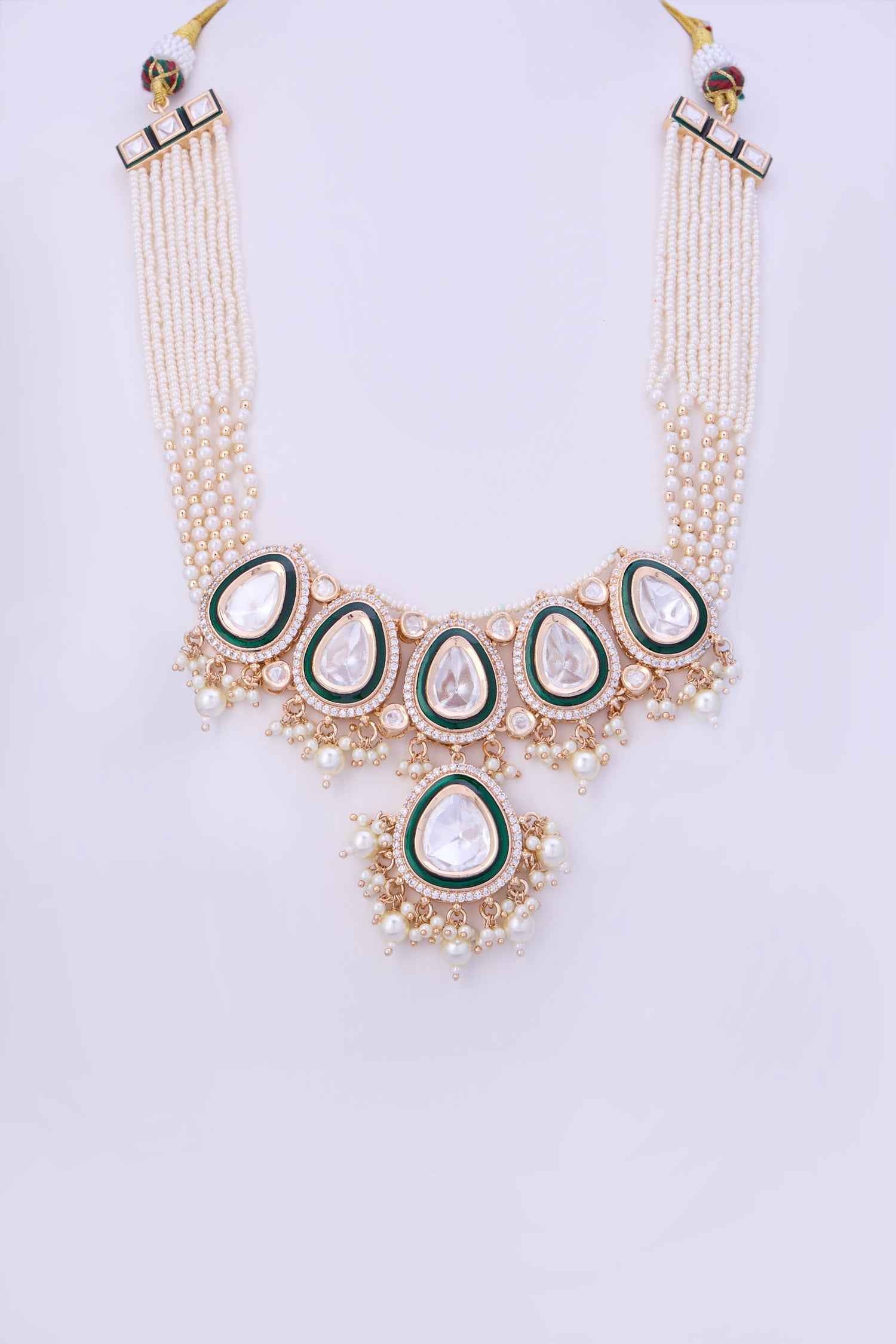 Necklace Set Studded with Pearls & Kundan
