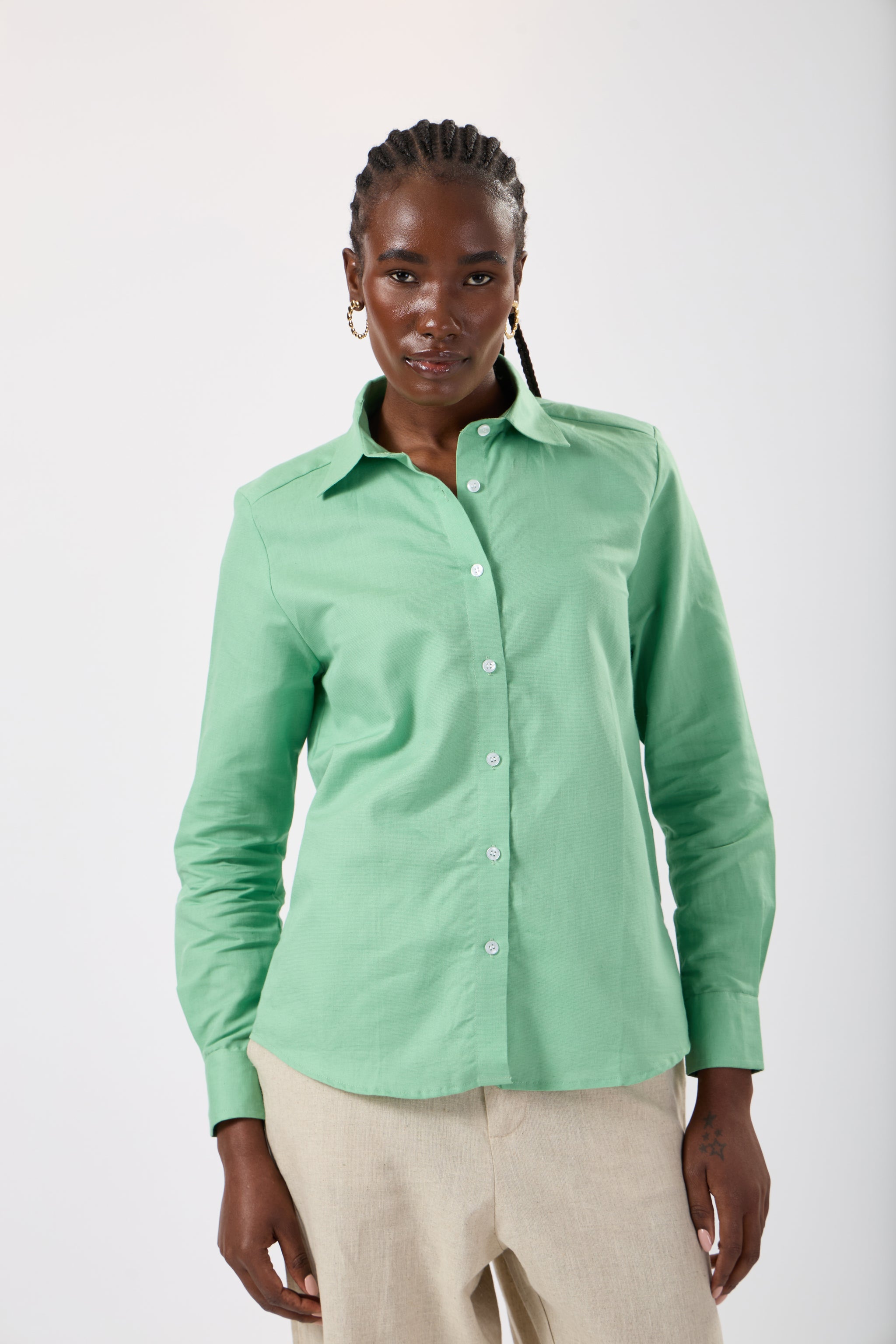 Classic Mint Green Women Shirt | Linen Shirts Men Dubai