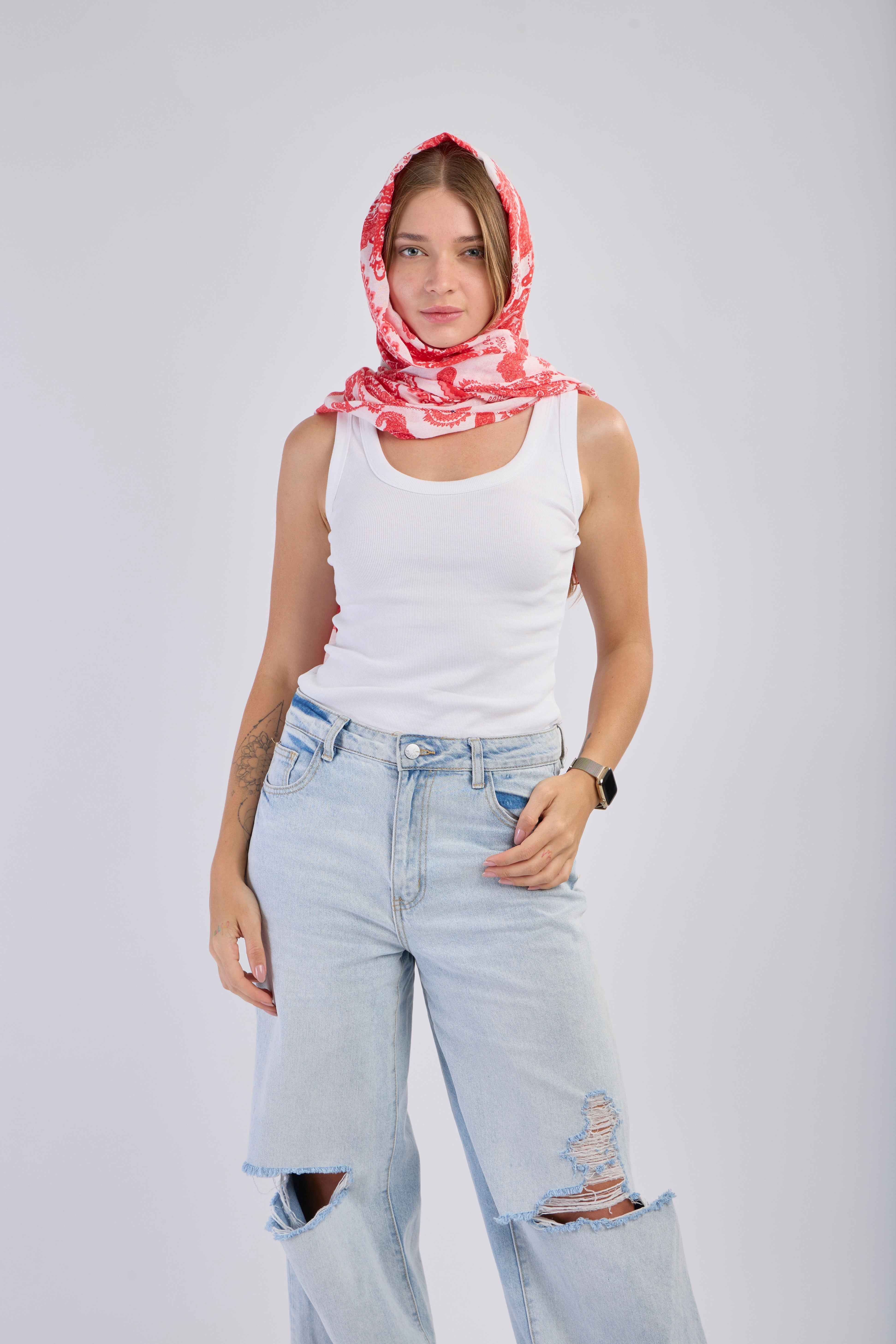 Handwoven Heritage Collection: Ruby Ember Stole