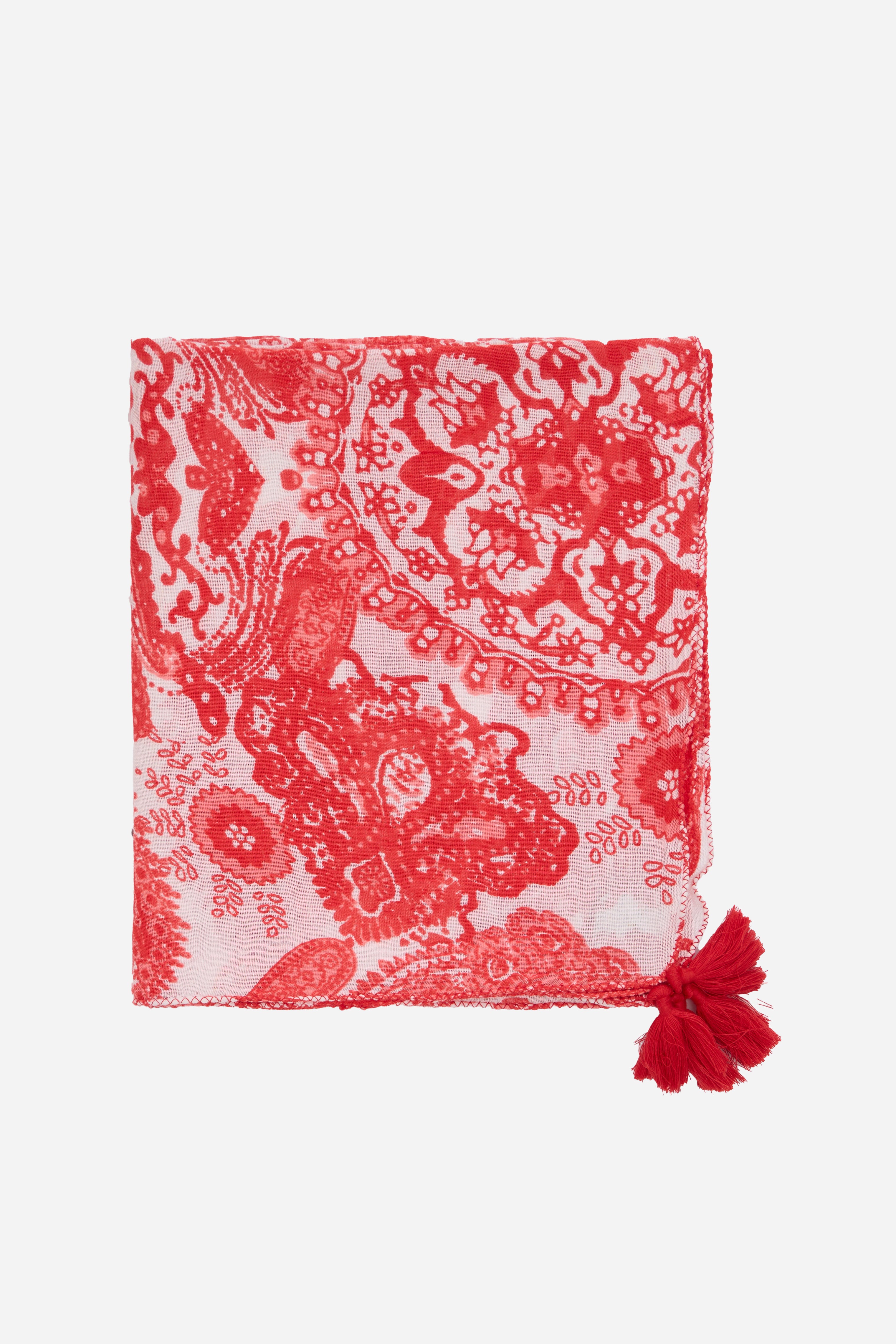 Handwoven Heritage Collection: Ruby Ember Stole