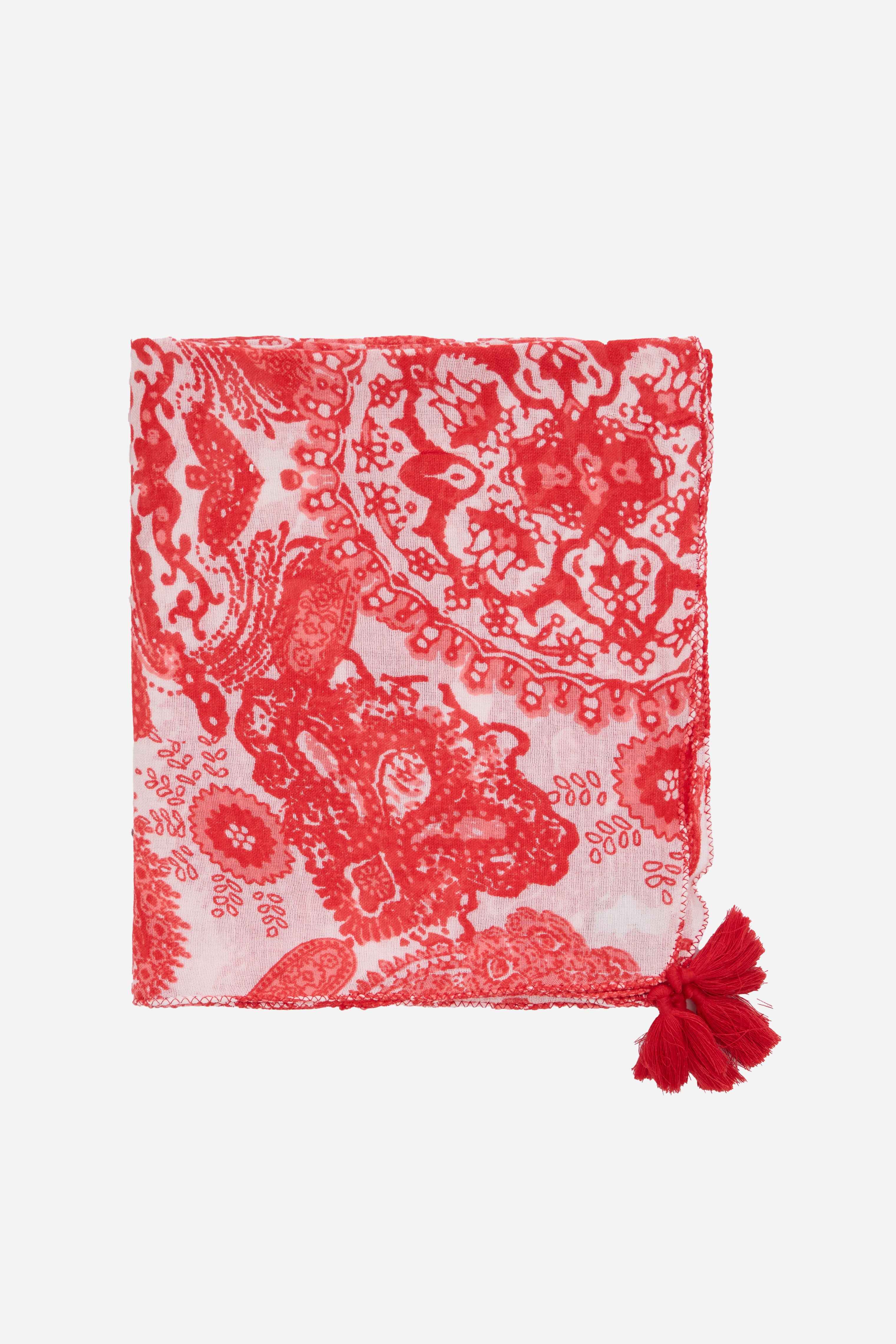 Handwoven Heritage Collection: Ruby Ember Stole