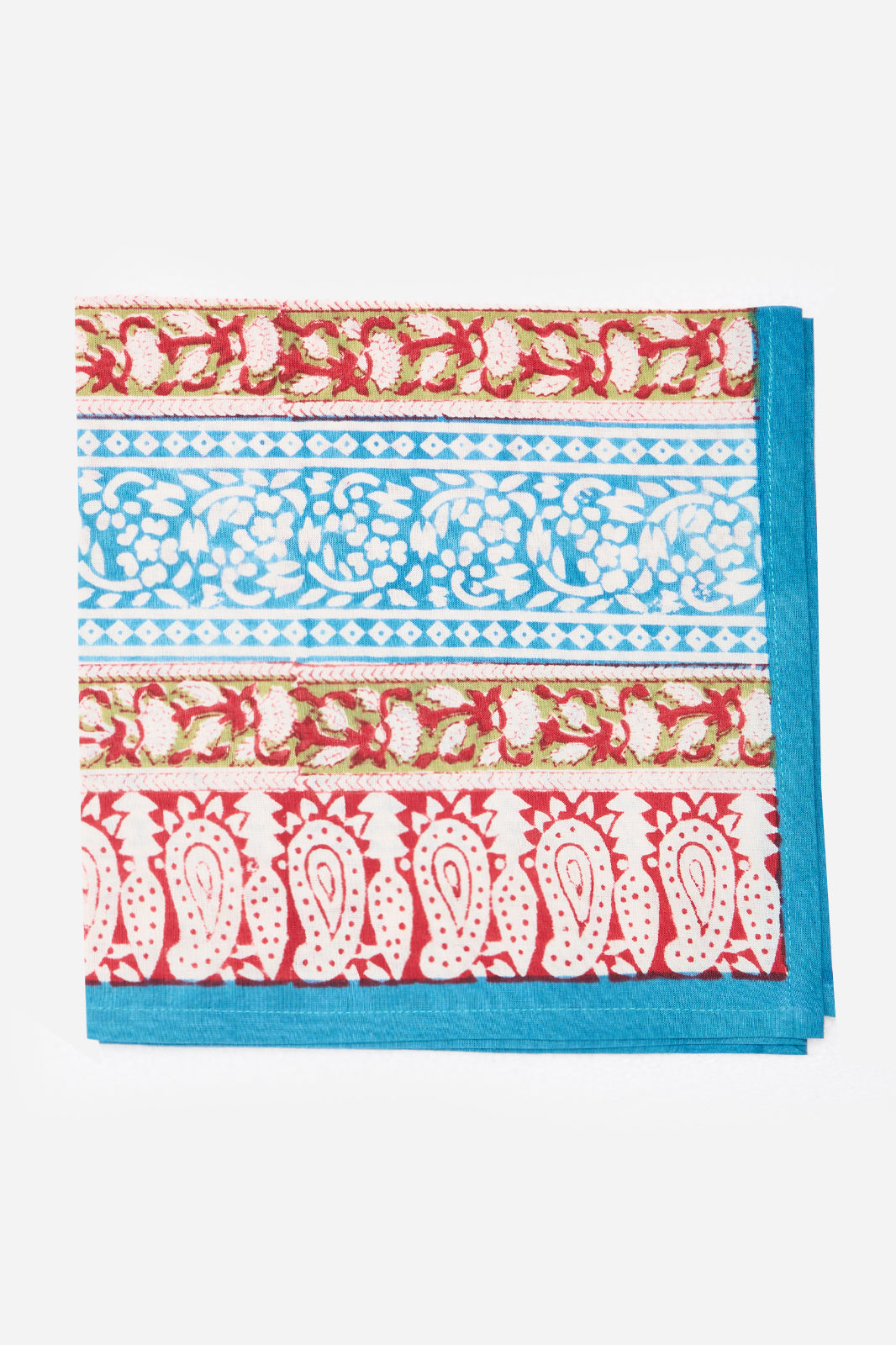 Floral Cotton Printed Tablecloth & 6 Napkin Set with Floral Border Design for 6 Seater Dining Tables | Azmera Tide