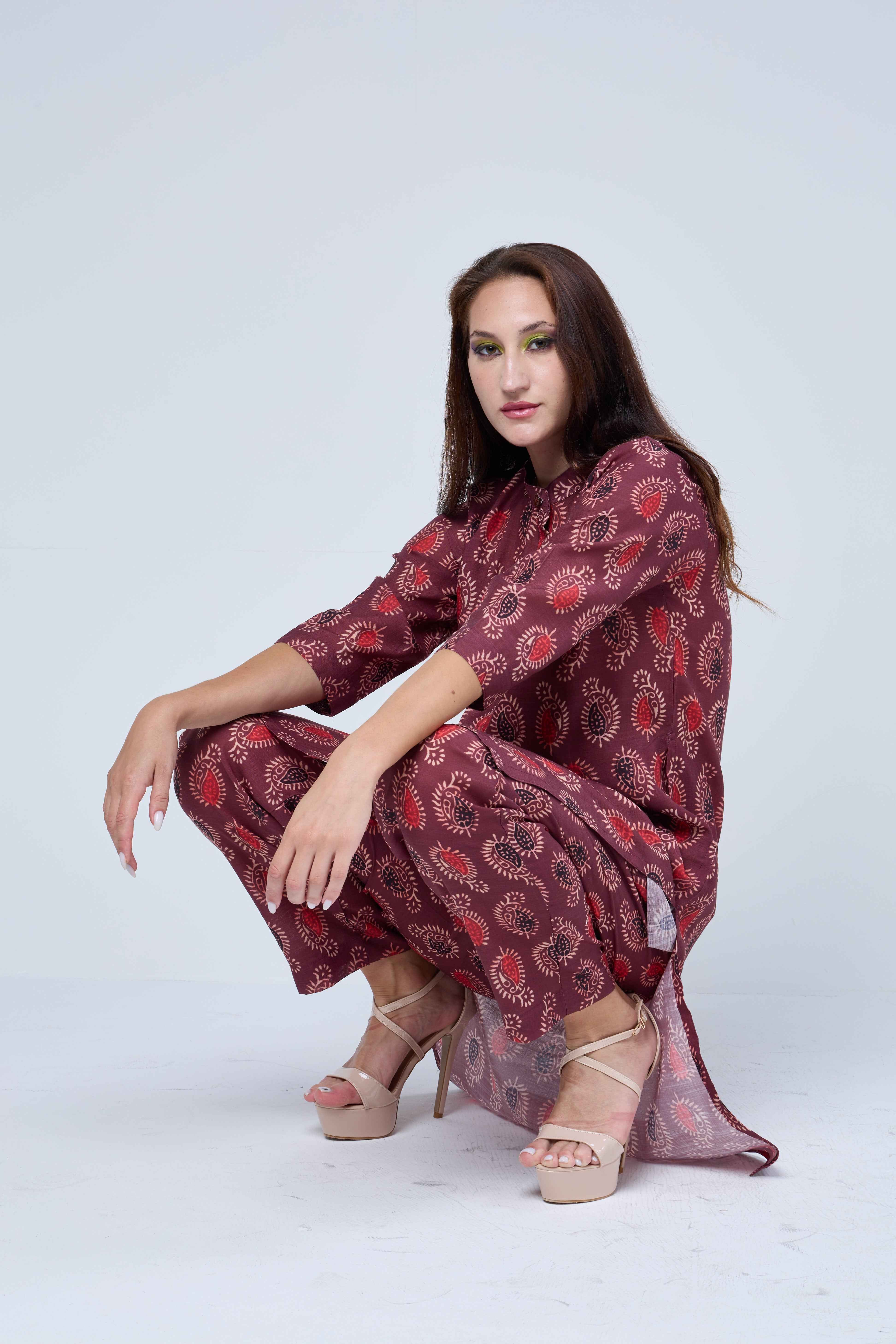 Textured Pure Handloom Cotton Co-ord Set