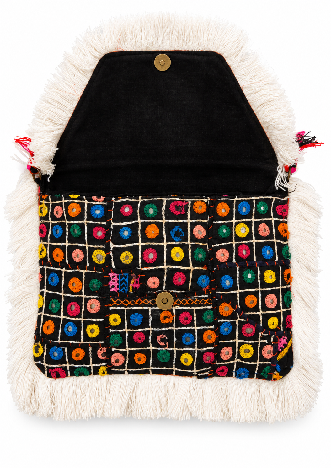 Handmade Multicolor Embroidered Shoulder Bag | Rosalie
