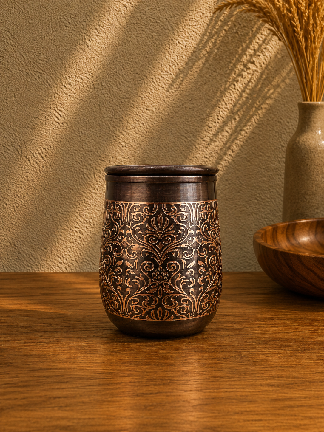 Copper Storage Jar with Lid – Decorative Kitchen Container
