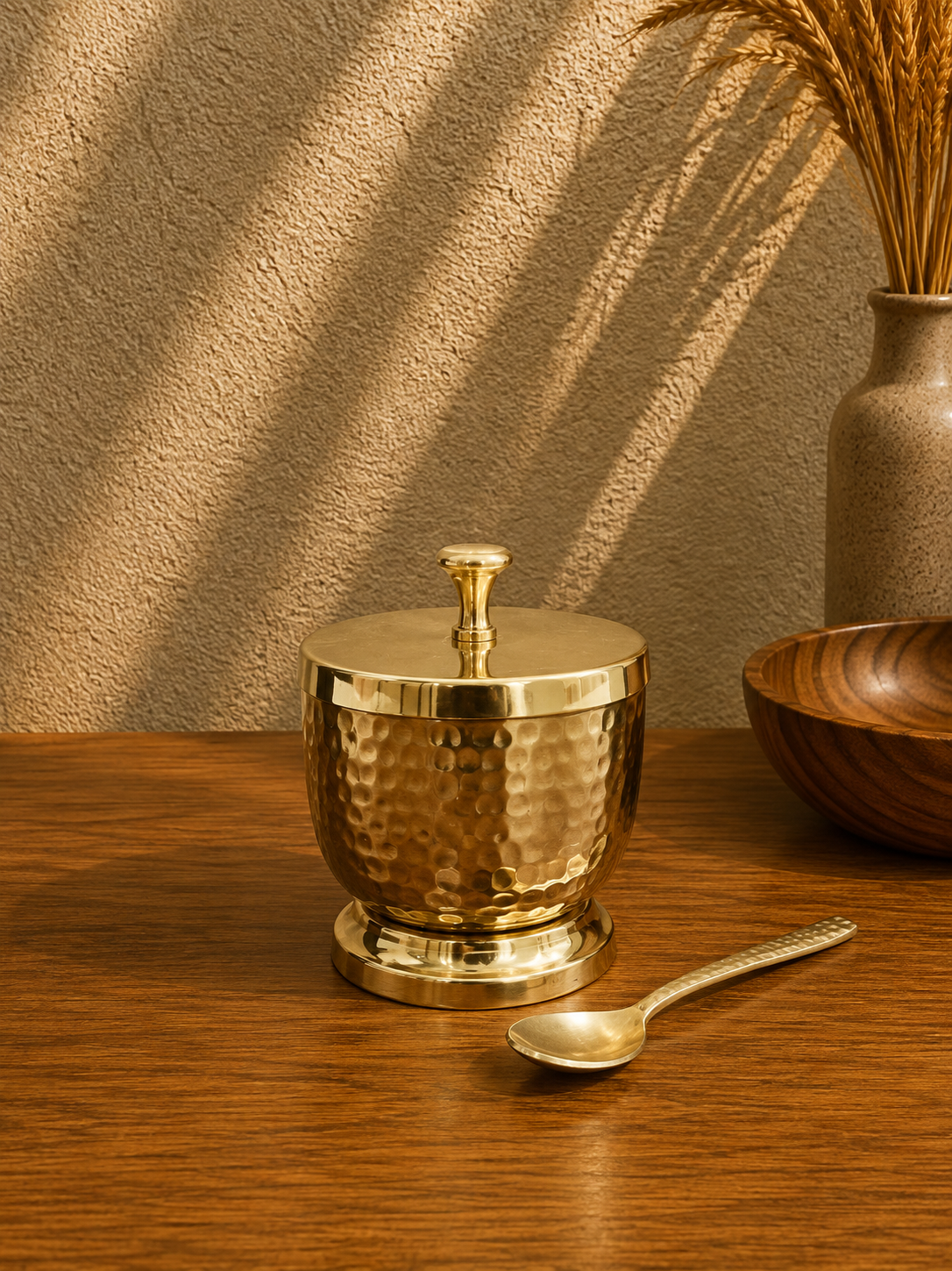 Brass Mini Butter Pot with Lid – Traditional Serving Container