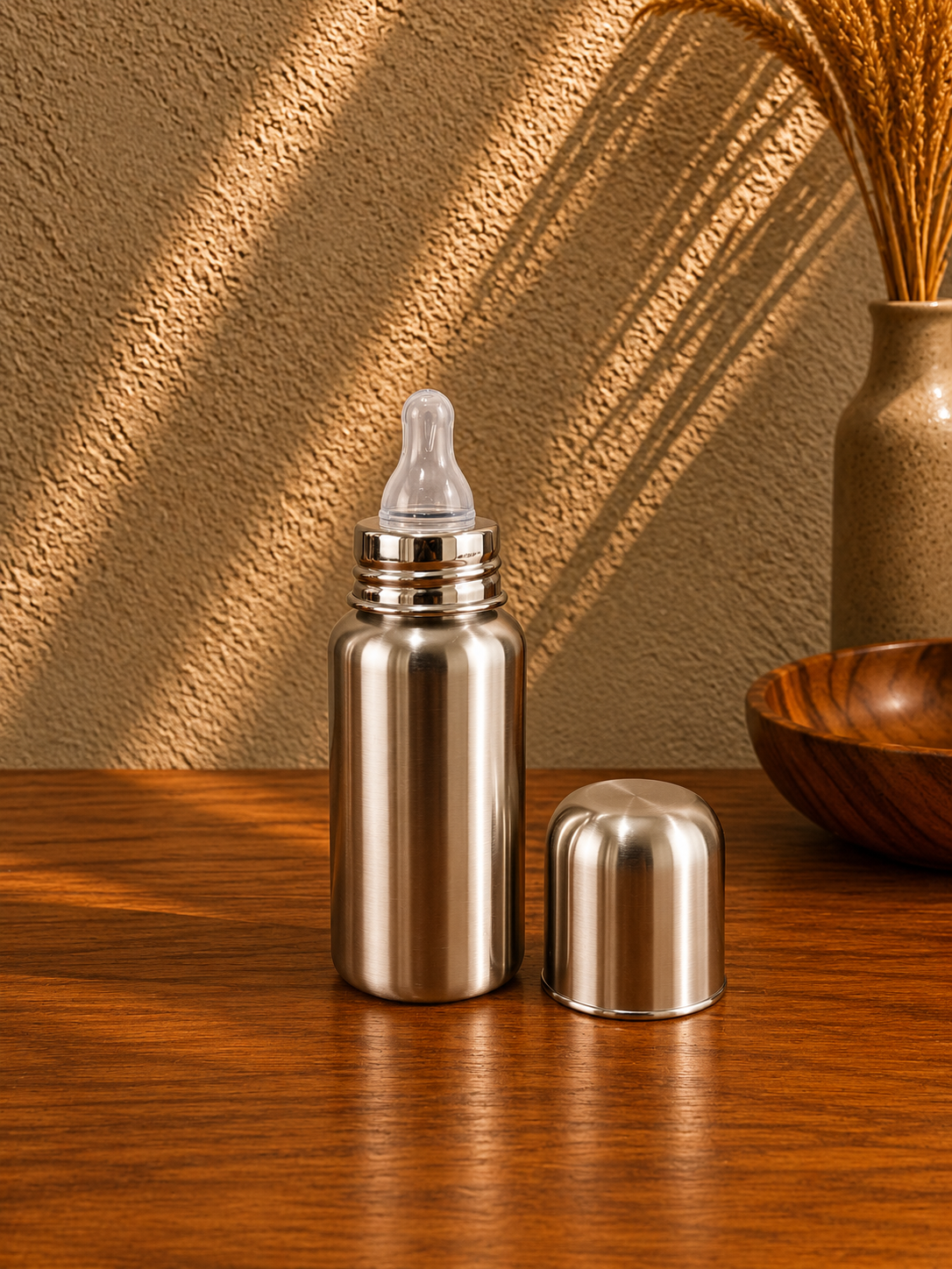 225ml Stainless Steel Baby Feeding Bottle with Protective Cap – Amélie