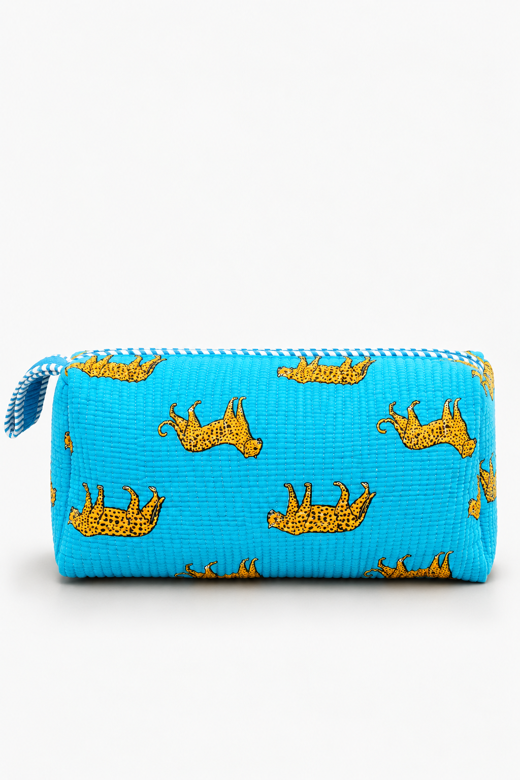 Blue Leopard Print Quilted Cotton & Comfortable Dyson Bag | Zuri