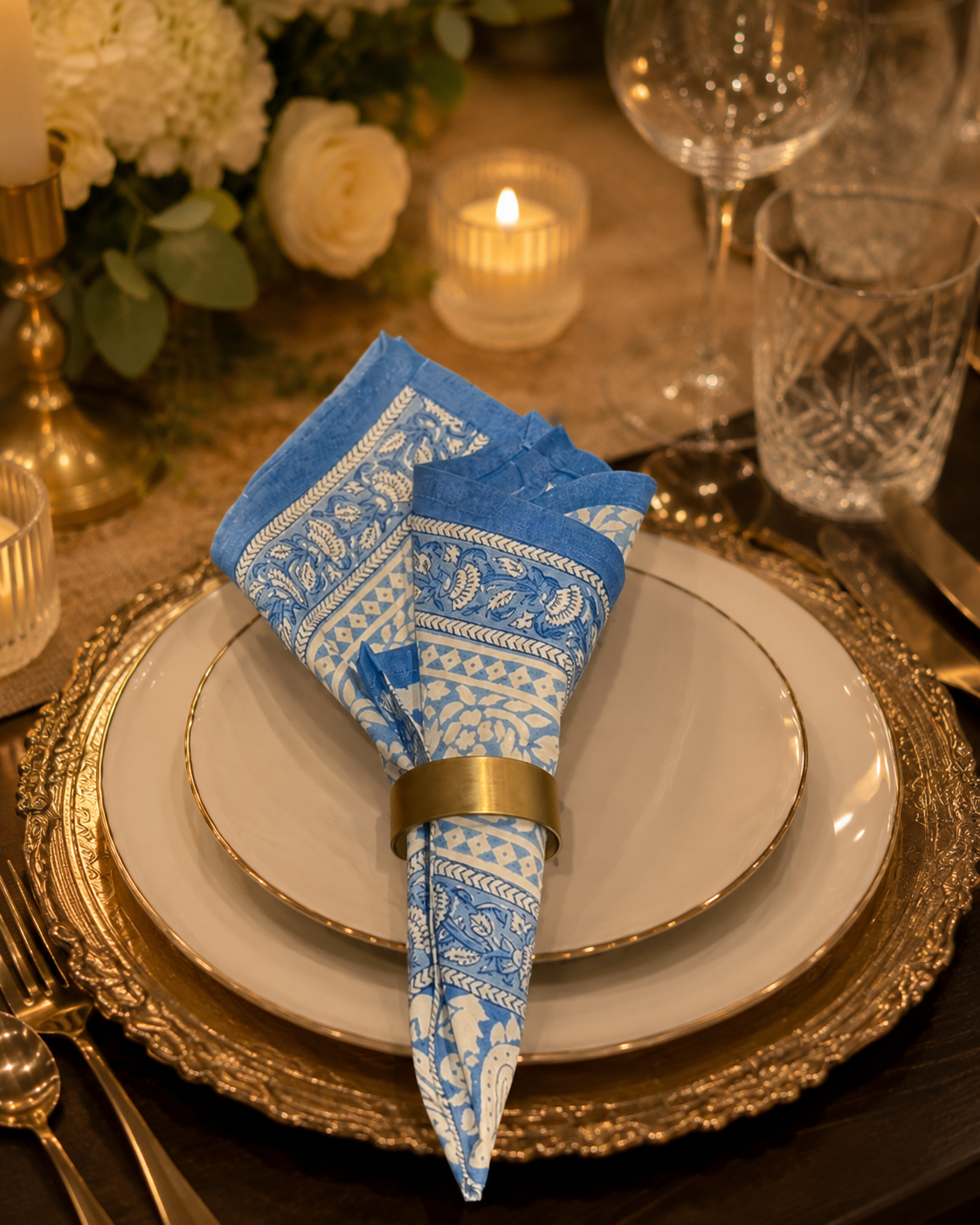 6 Pieces Pure Bronze Napkin Holder Set – Elegant Dining Table Napkin Rings