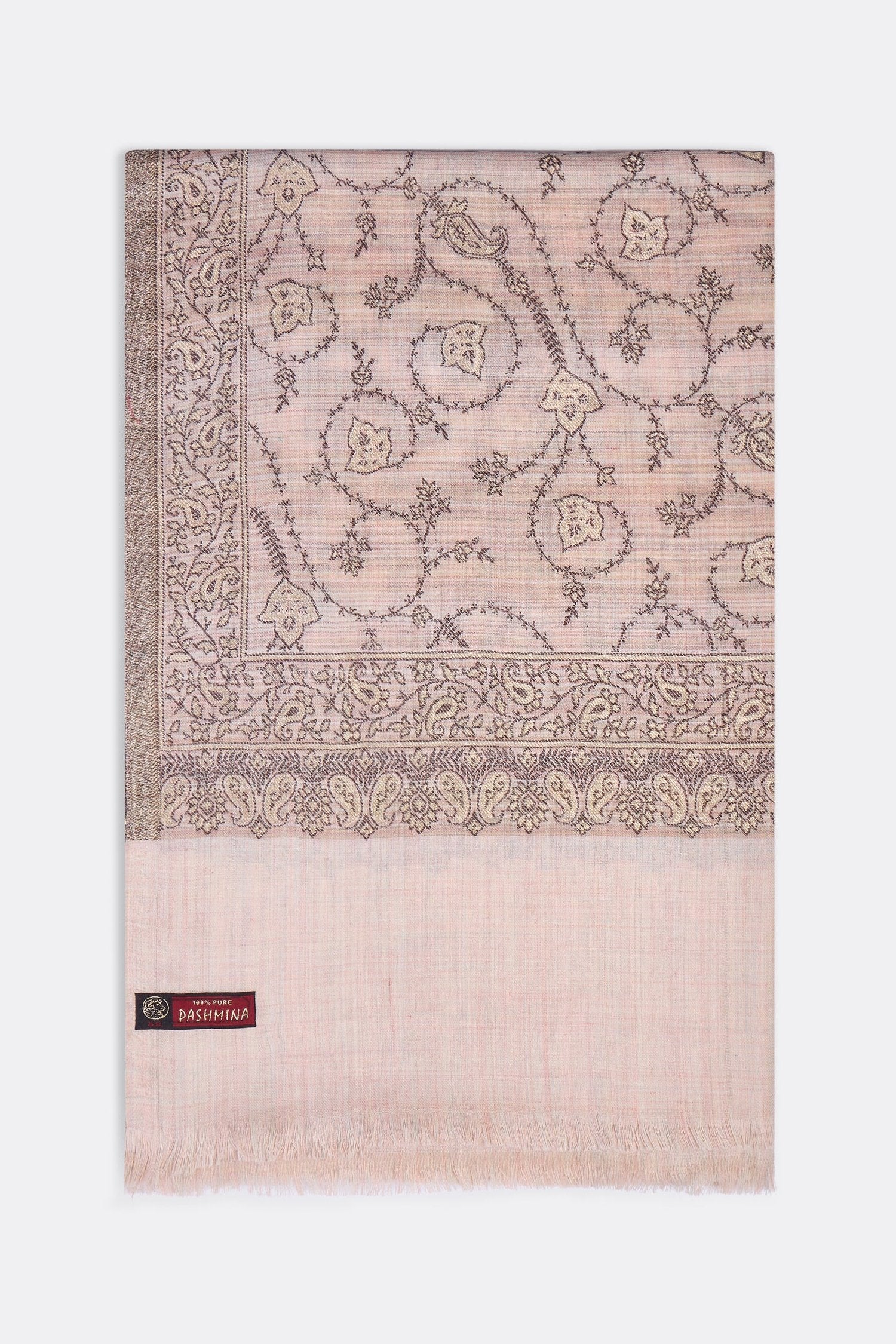 Fine Wool Shawl, Kashmiri All Over Embroidery 