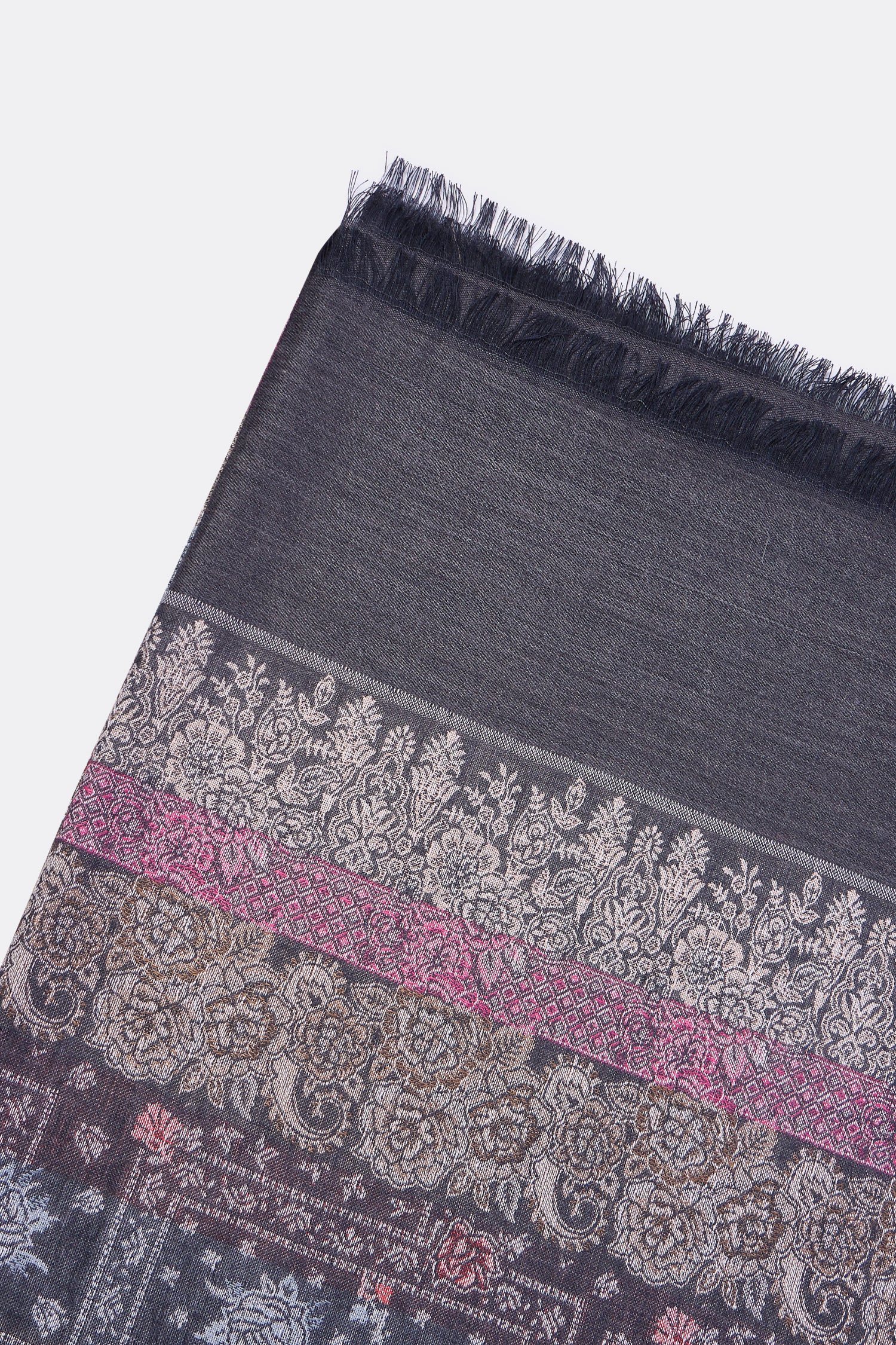 Fine Wool Shawl, Kashmiri All Over Embroidery 