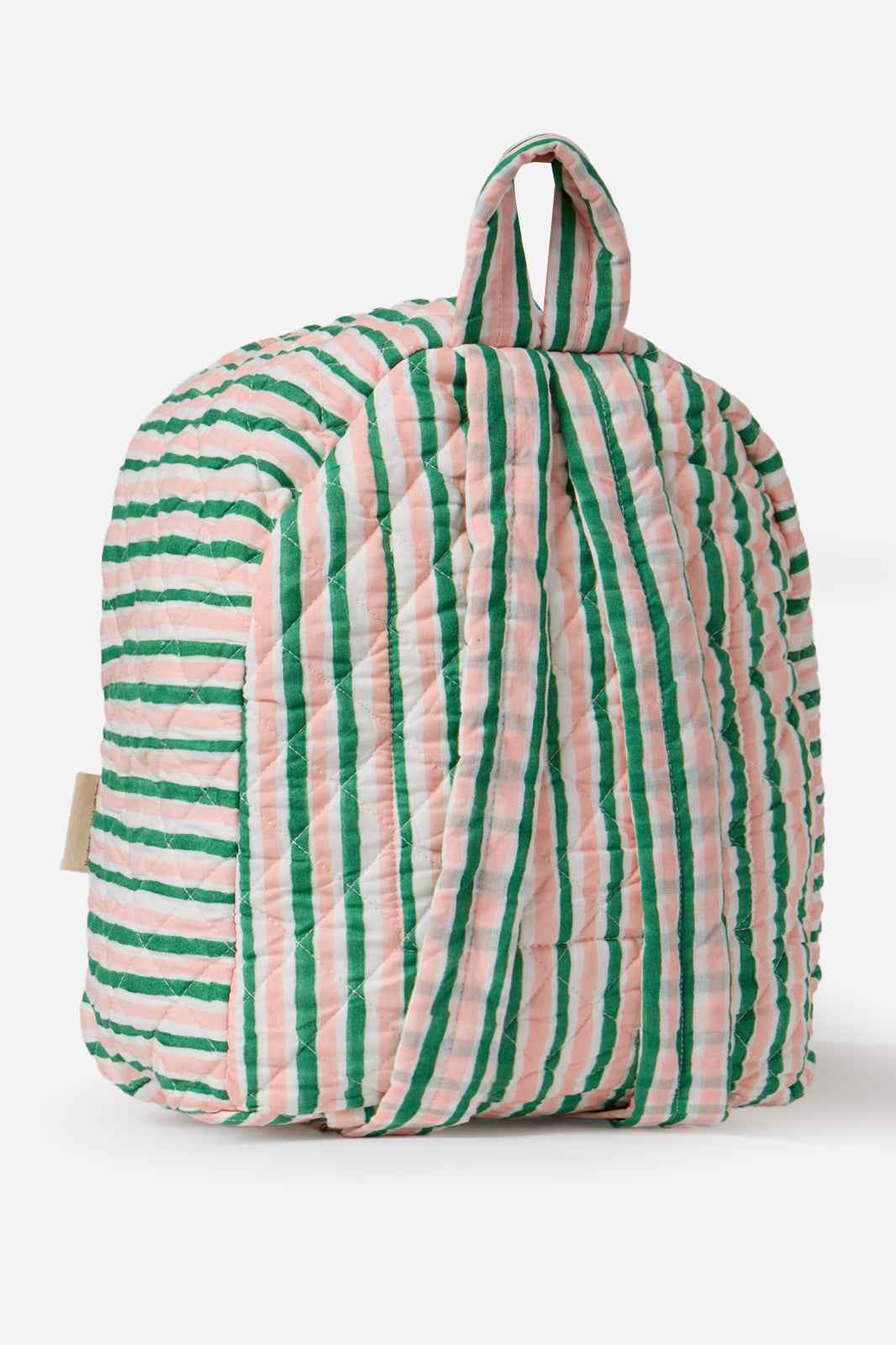 Quilted Cotton Striped Backpack for Everyday & Travel | Huda