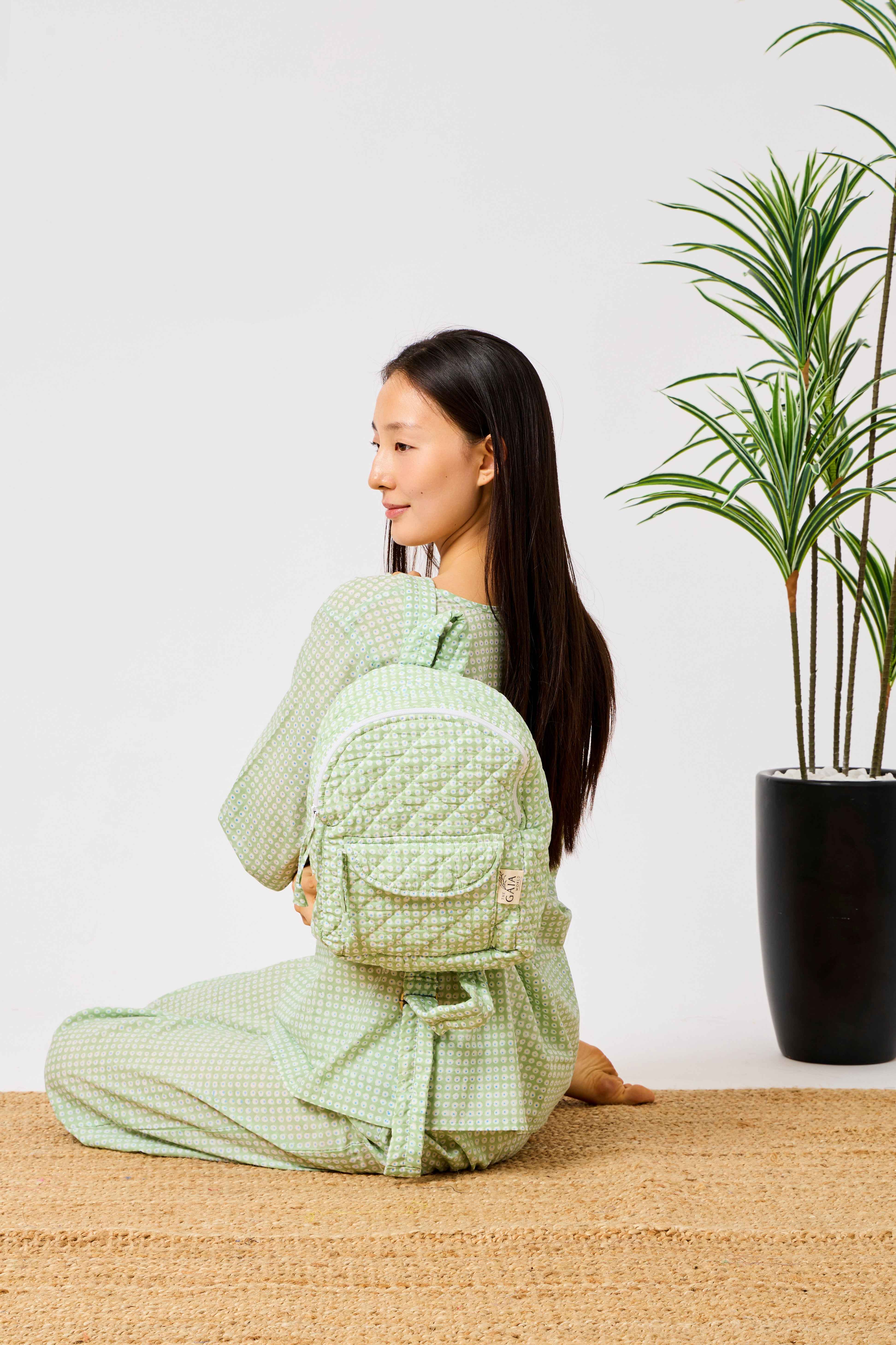 Quilted Cotton Floral Backpack for Everyday & Travel | Rawan