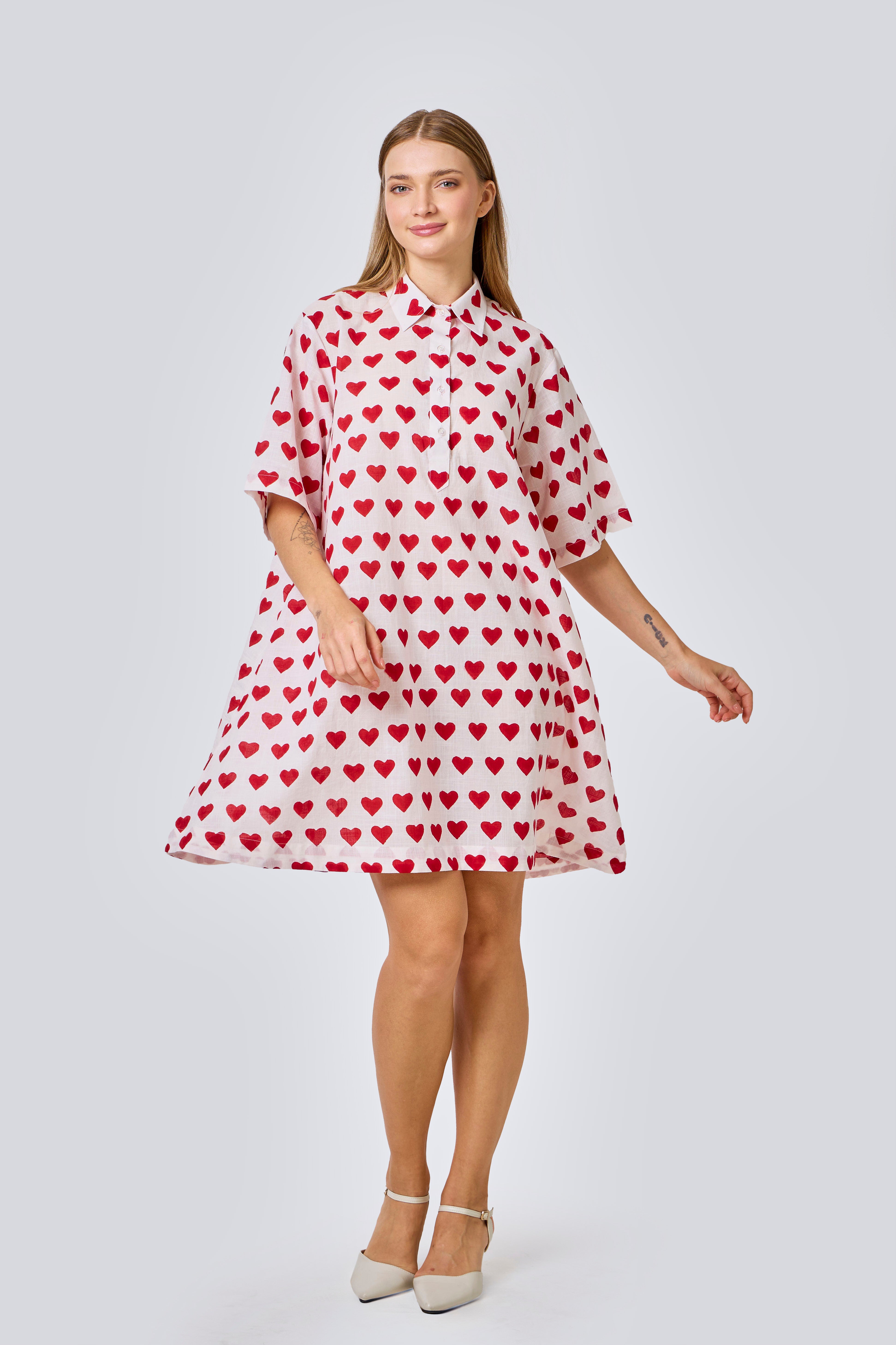 Cupid’s Charm Shirt Dress - The Gaia World