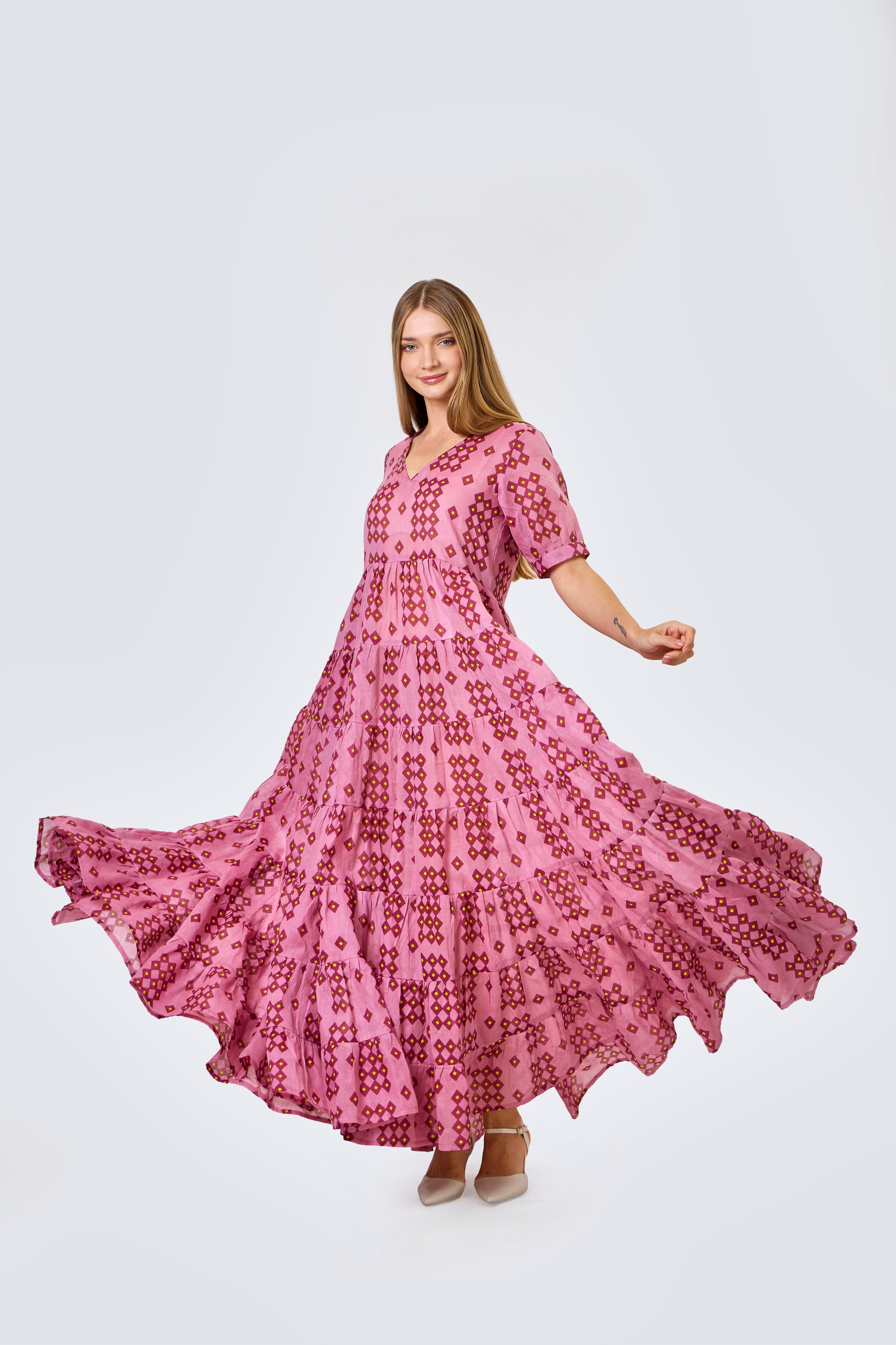 Sunday Maxi Dress (Rose Pink) - The Gaia World