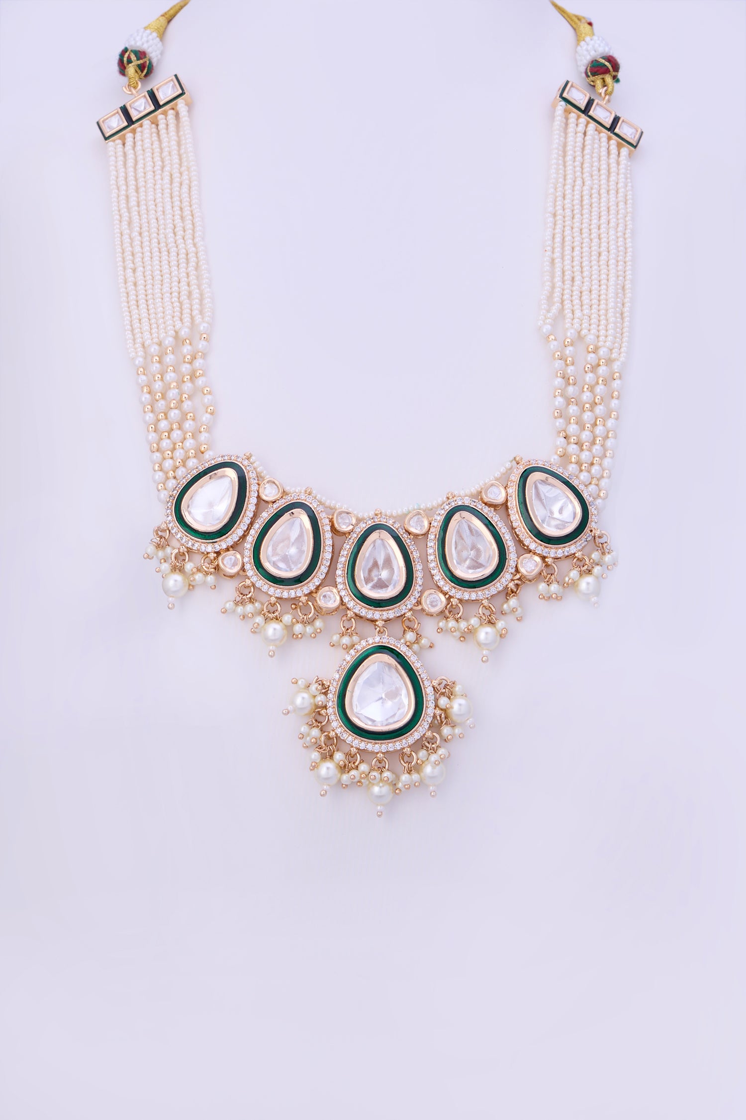 Necklace Set Studded with Pearls & Kundan