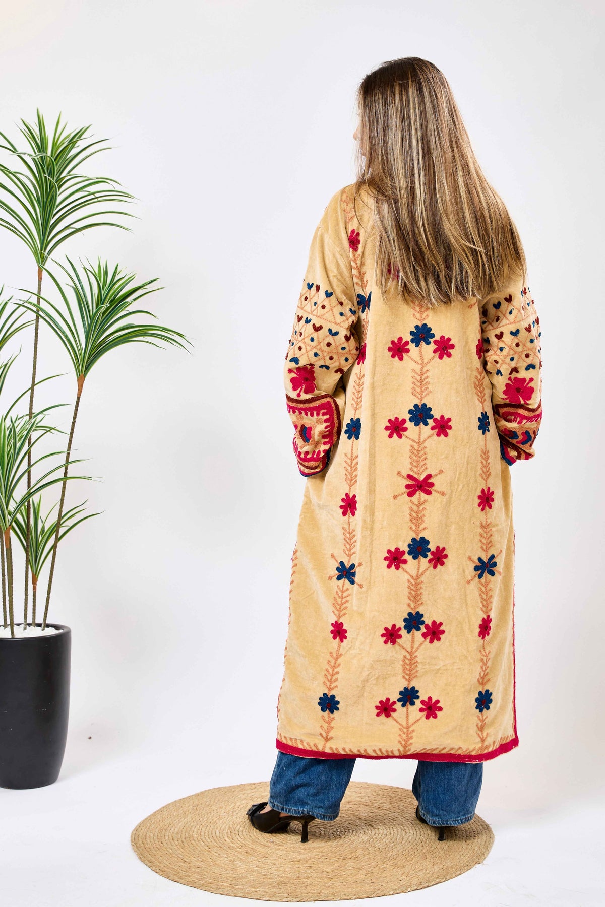 Zareen Long Velvet Jacket