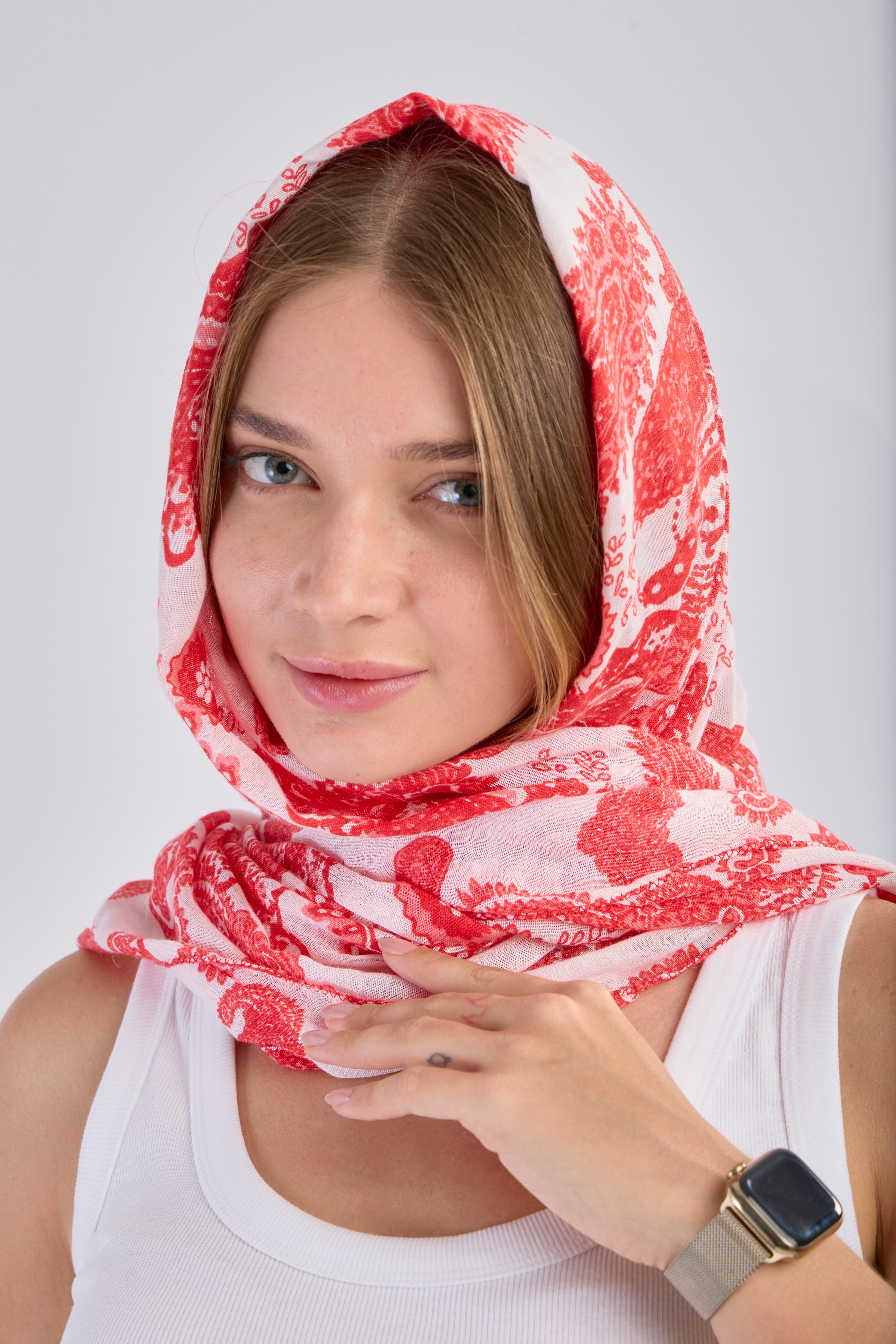 Handwoven Heritage Collection: Ruby Ember Stole