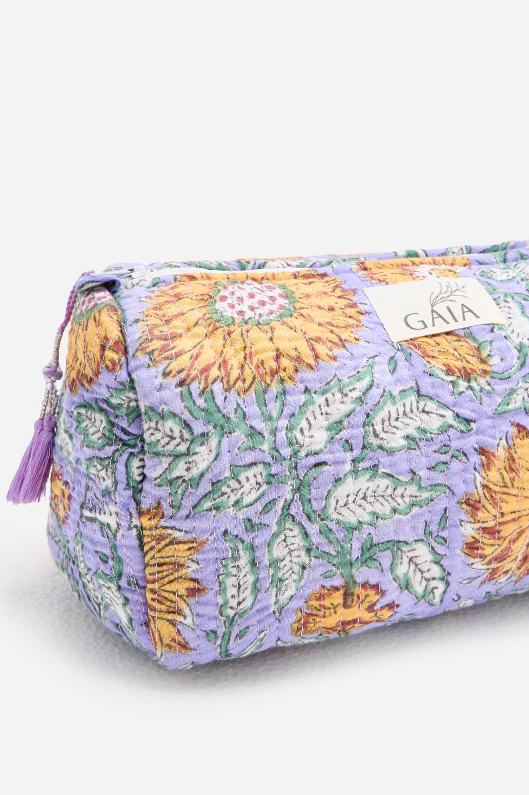 Cotton Floral Quilted Cosmetic Pouch Set & Travel Storage | Heliantra Vale