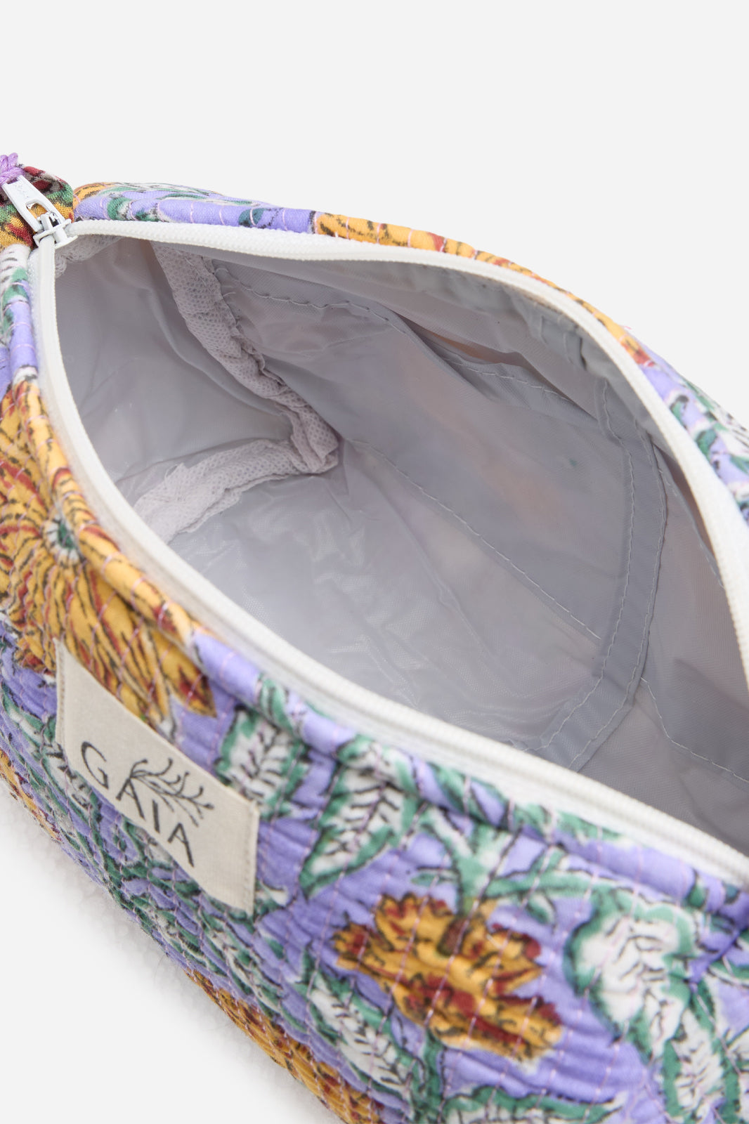 Cotton Floral Quilted Cosmetic Pouch Set & Travel Storage | Heliantra Vale