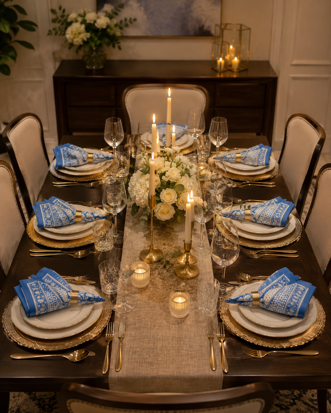 6 Pieces Pure Bronze Napkin Holder Set – Elegant Dining Table Napkin Rings